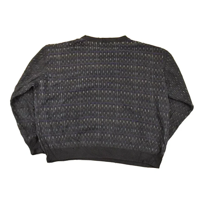Vintage 1990s Cotton Reel Abstract Knit Crewneck Sweater Mens L