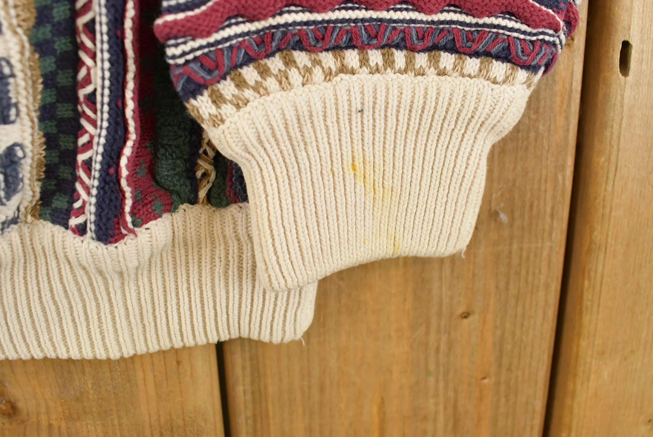 Vintage 1990s Cotton Traders 3D Cable Knit Crewneck Sweater Men's Medium - Image 6