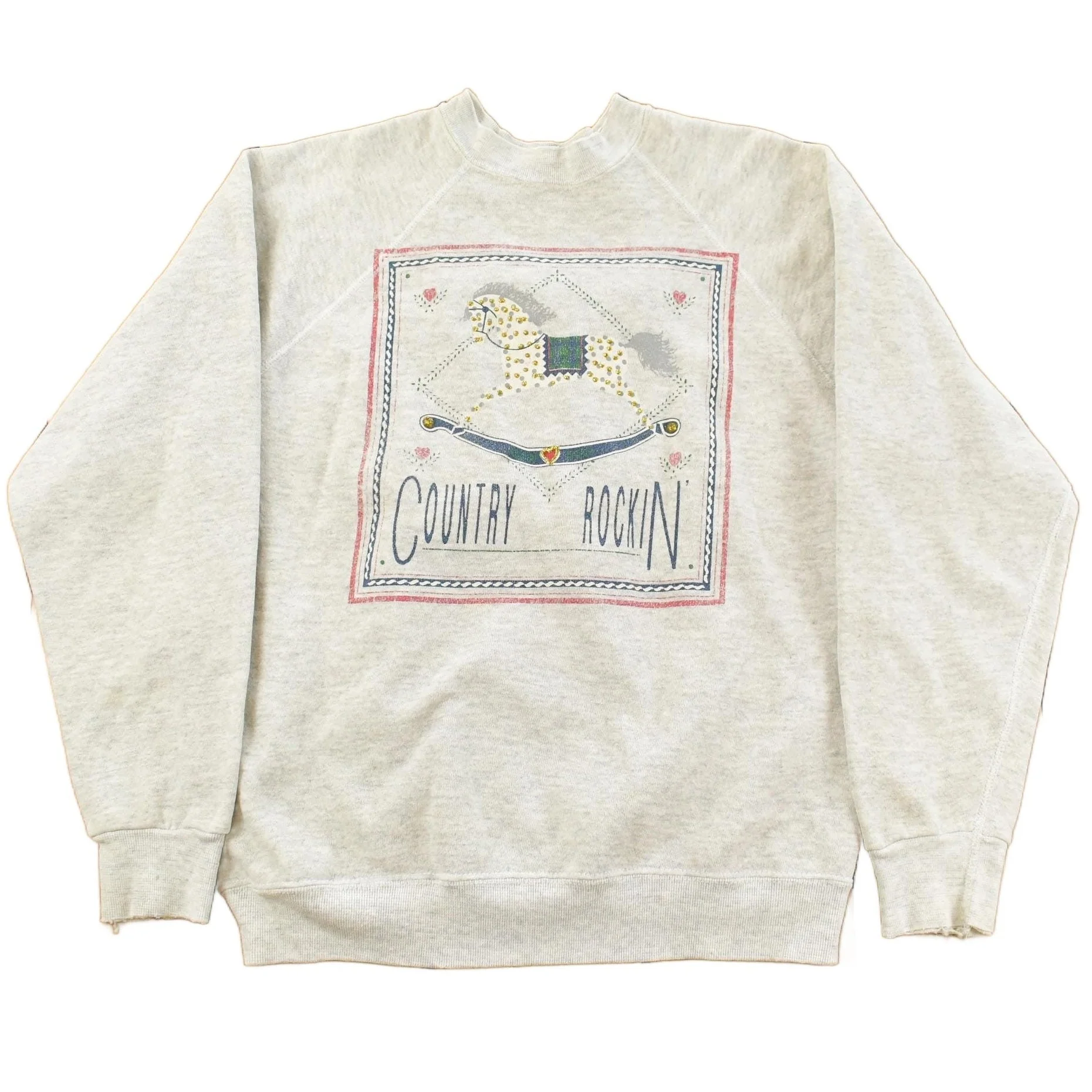 Vintage 1990s Country Rockin Crewneck Sweatshirt Men's Small