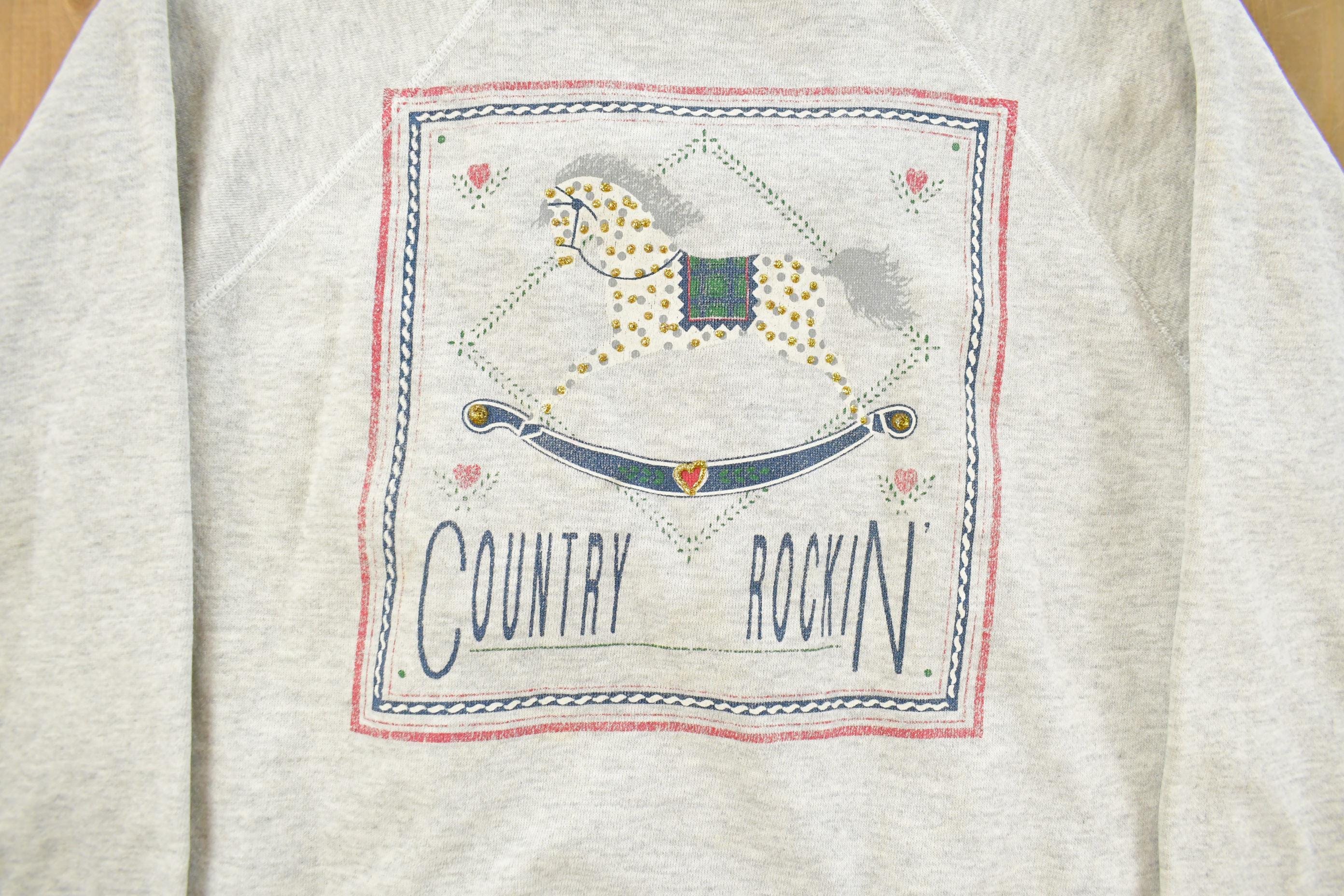 Vintage 1990s Country Rockin Crewneck Sweatshirt Men's Small - Image 4