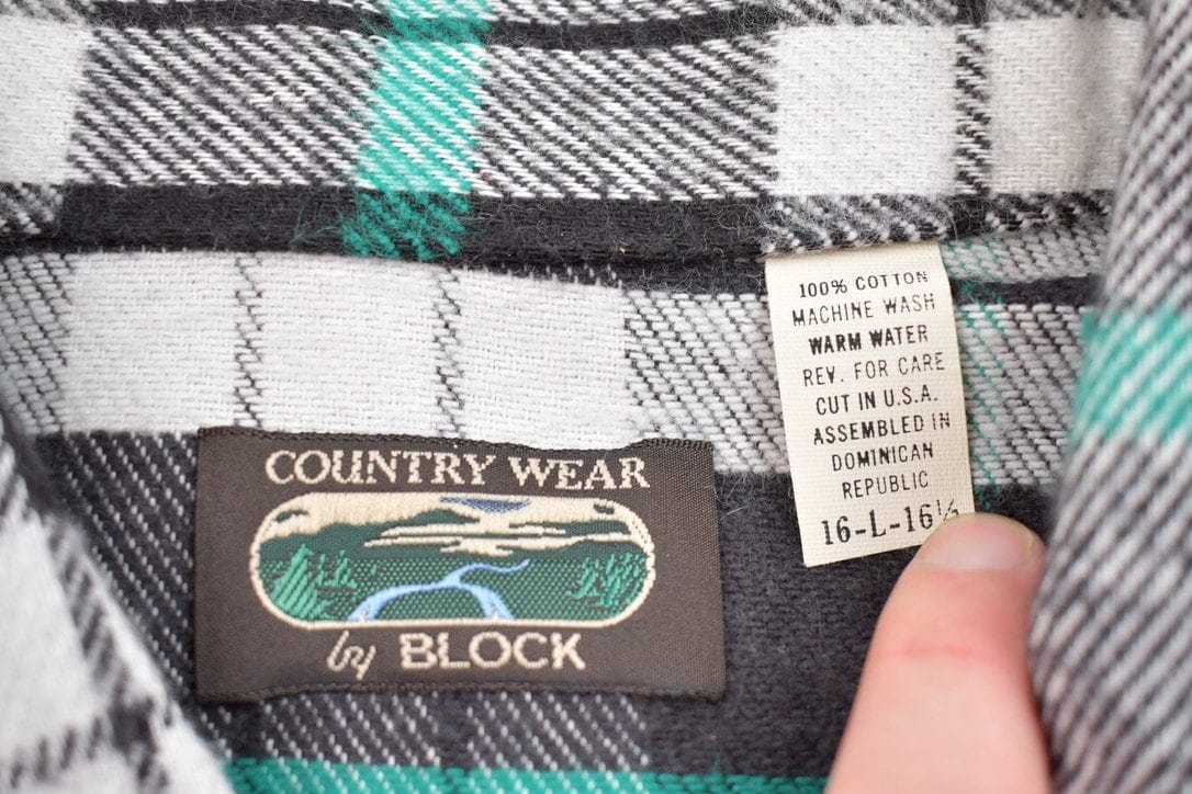 Vintage 1990s Country Wear Plaid Flannel Button Up Shirt Men's Large - Image 3