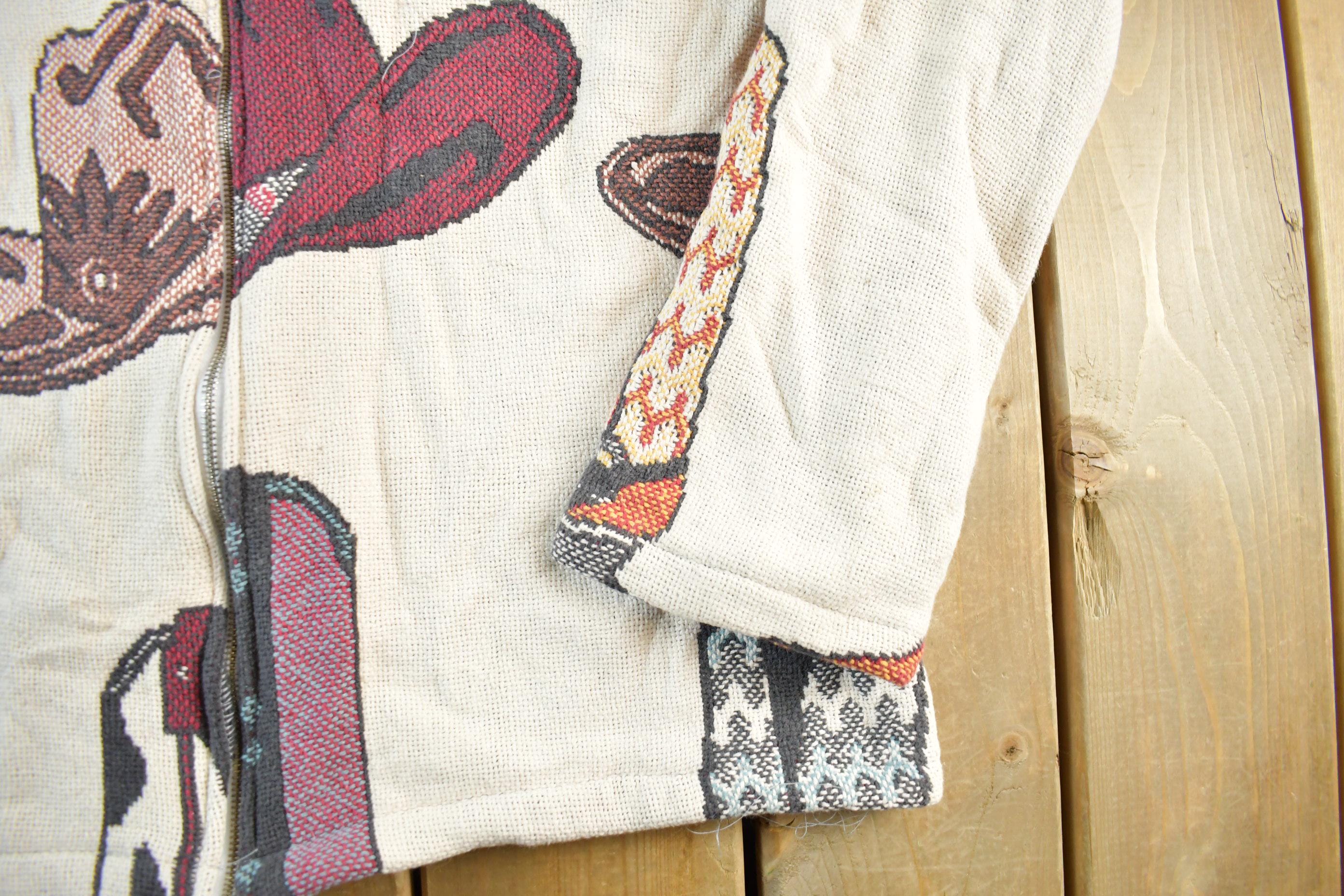 Vintage 1990s Cowboy Western Tapestry Full Zip Jacket Mens Large - Image 3