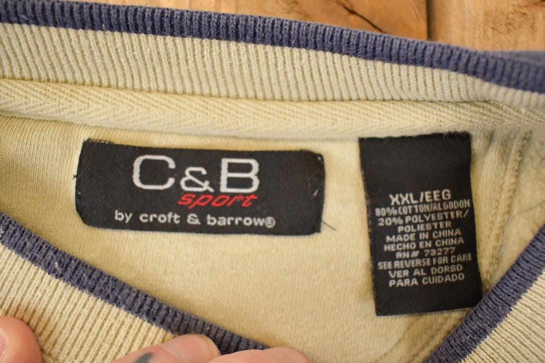 Vintage 1990s Croft And Barrow Bait And Tackle Heavyweight Fishing Crewneck Sweatshirt Mens XL - Image 4