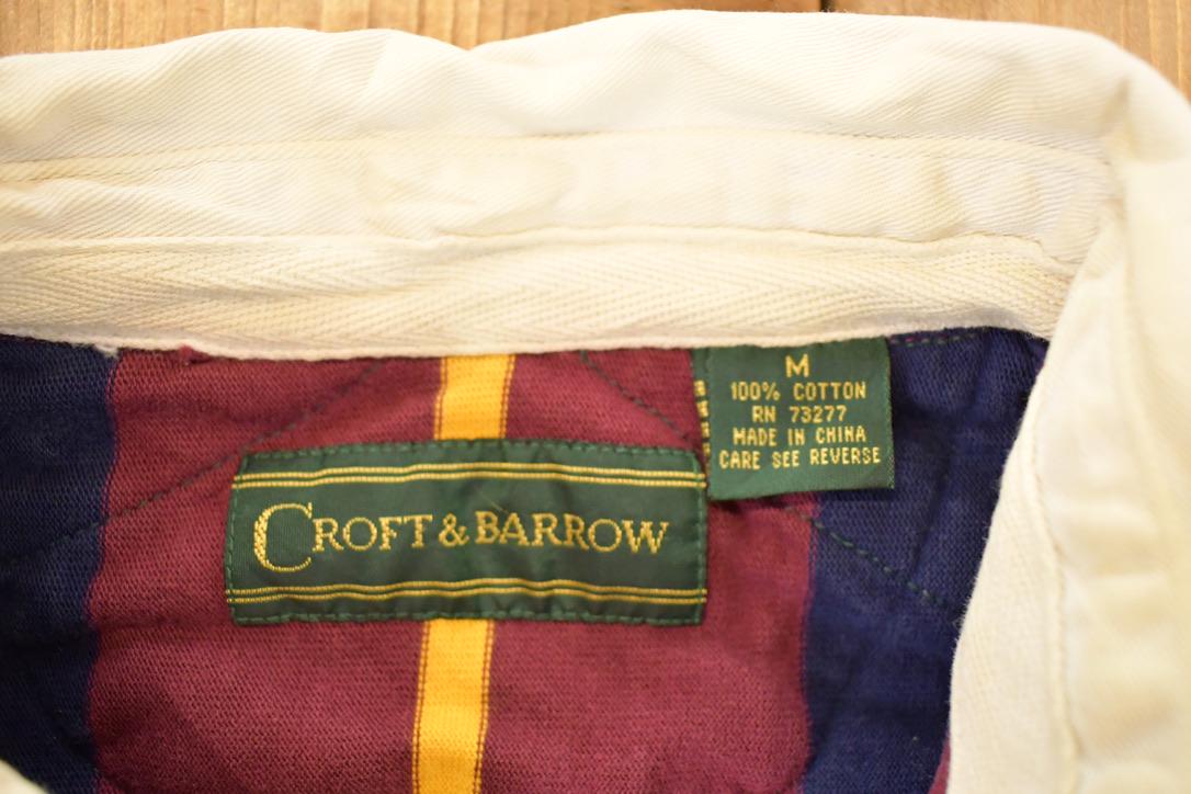 Vintage 1990s Croft And Barrow Striped Rugby Button Up Shirt Men's M - Image 5