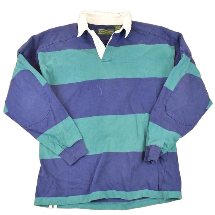 Vintage 1990s Croft And Barrow Striped Rugby Button Up Shirt Men's M