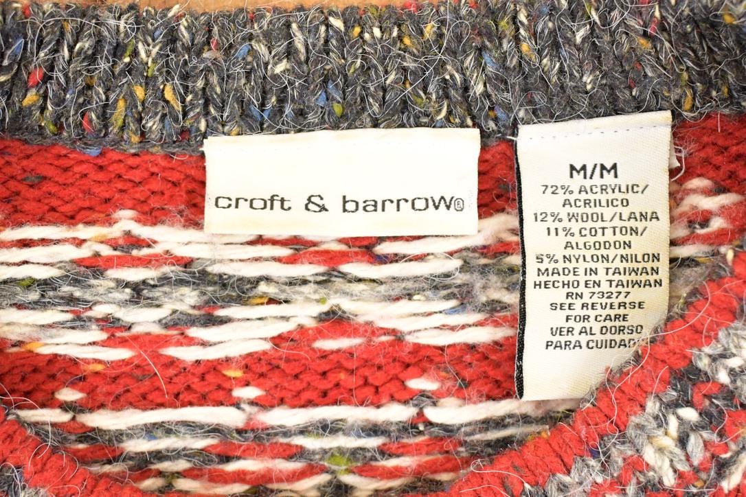 Vintage 1990s Croft & Barrow Abstract Clasp Knit Cardigan Sweater Women's M - Image 4