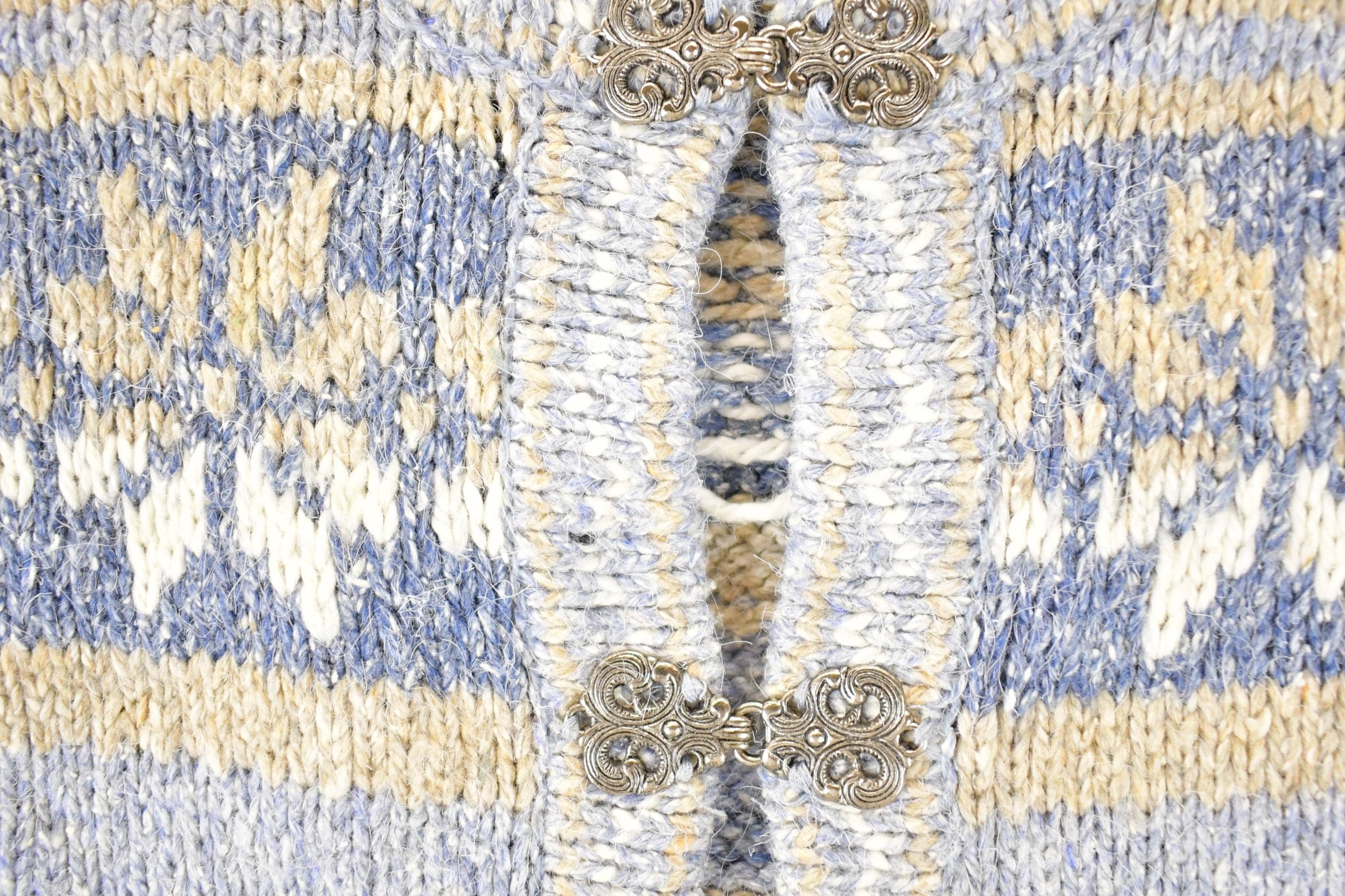 Vintage 1990s Croft & Barrow fair isle metal clasp Knit Cardigan Sweater Women's L - Image 3