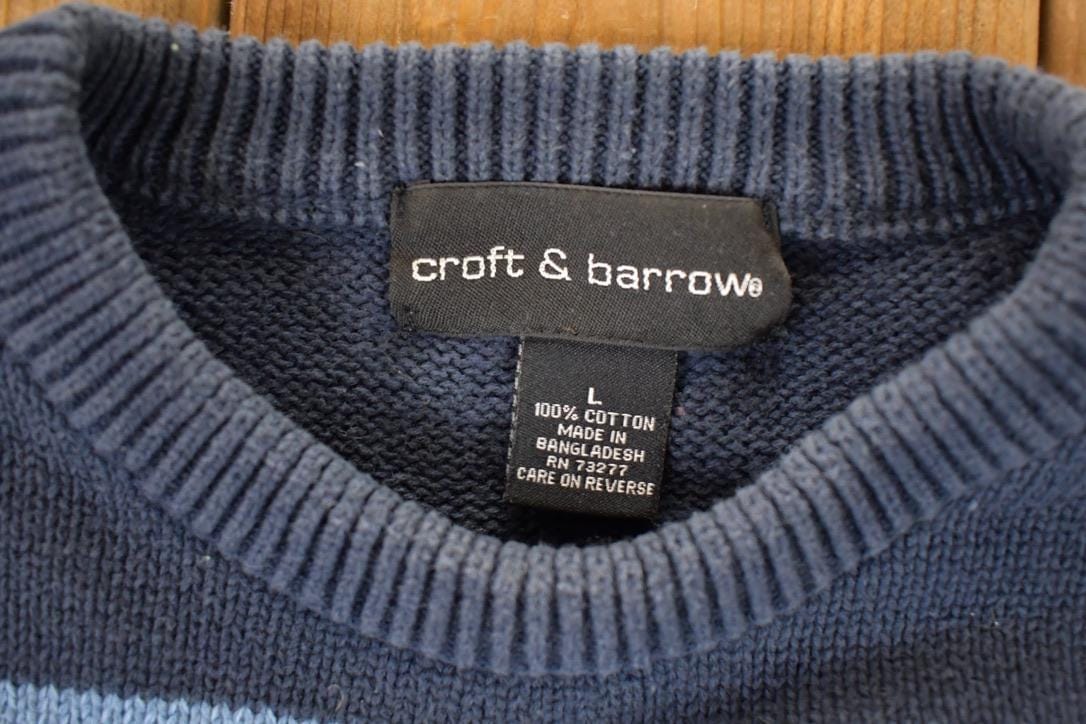 Vintage 1990s Croft & Barrow Knit Crewneck Sweater Mens L - Image 3