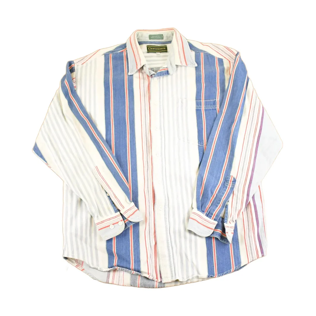 Vintage 1990s Croft & Barrow Striped Button Up Shirt Men's M