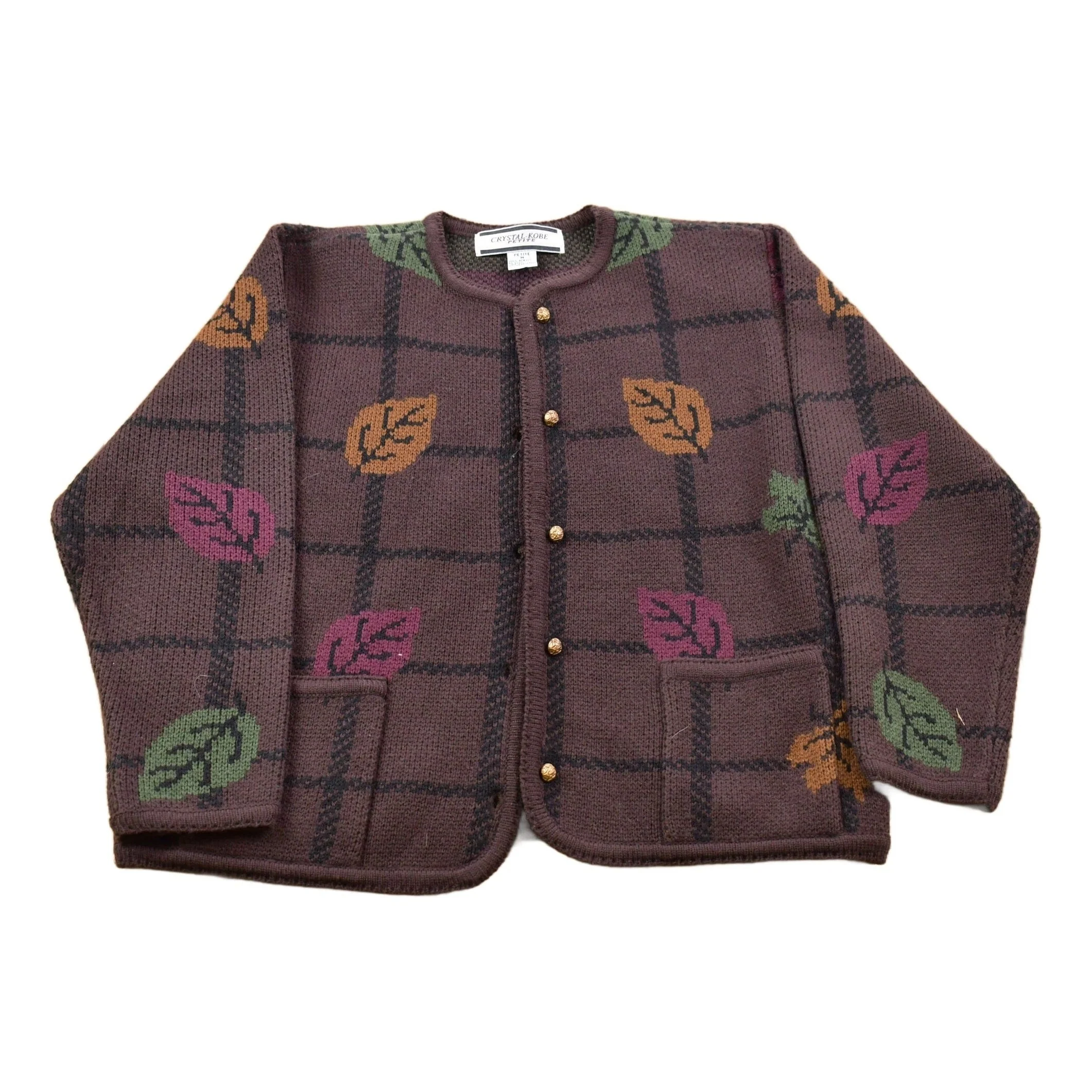 Vintage 1990s Crystal Kobe Fall Season Button Up Cardigan Sweater Men's Medium
