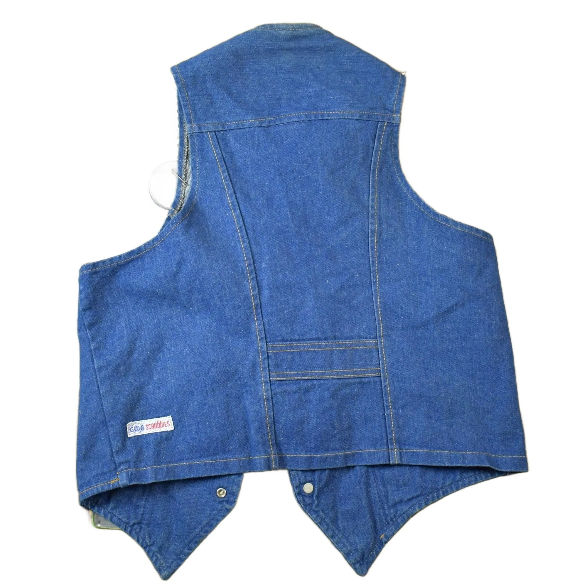 Vintage 1990s Custom Jean Jacket Button Vest Men's S - Image 2