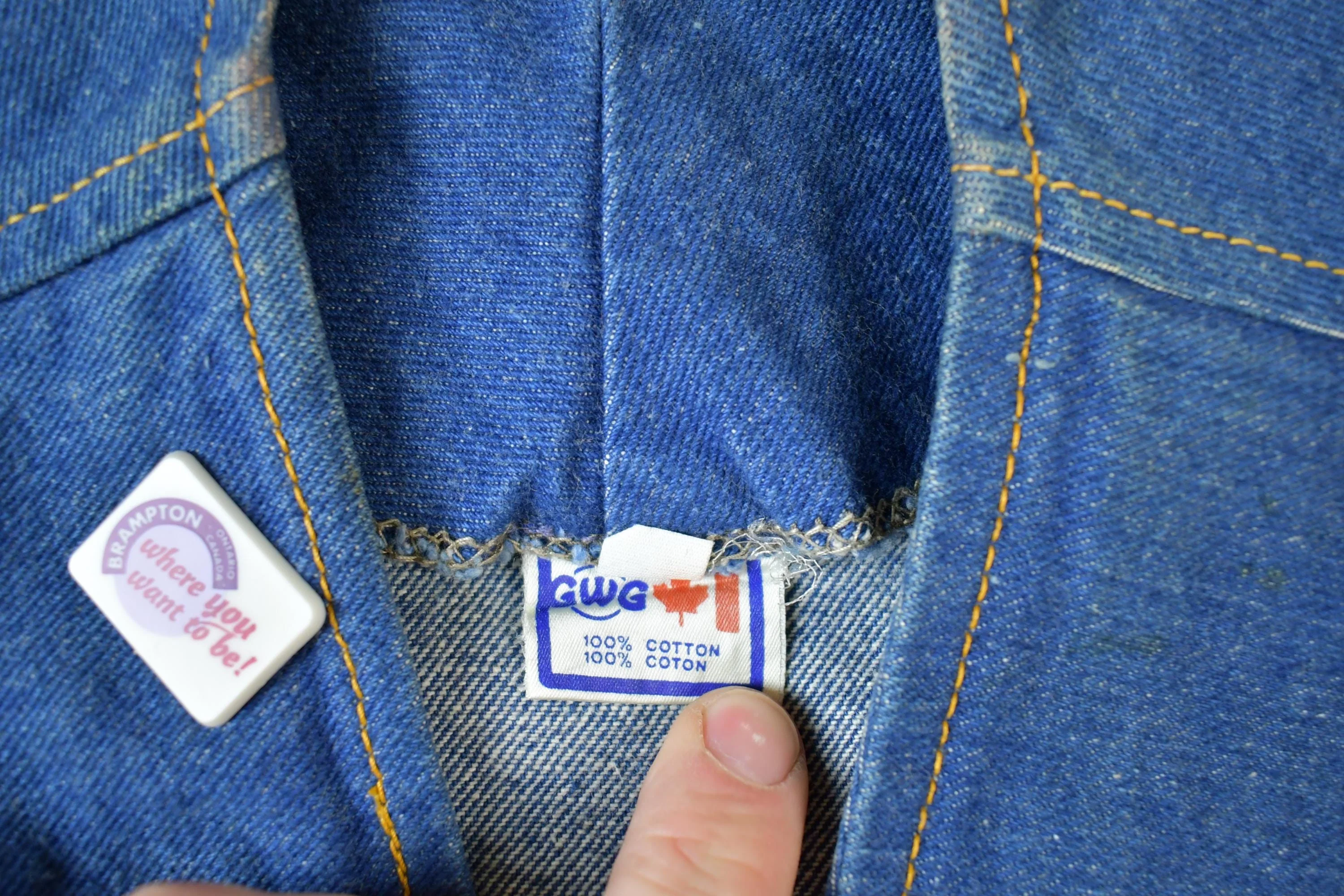 Vintage 1990s Custom Jean Jacket Button Vest Men's S - Image 3