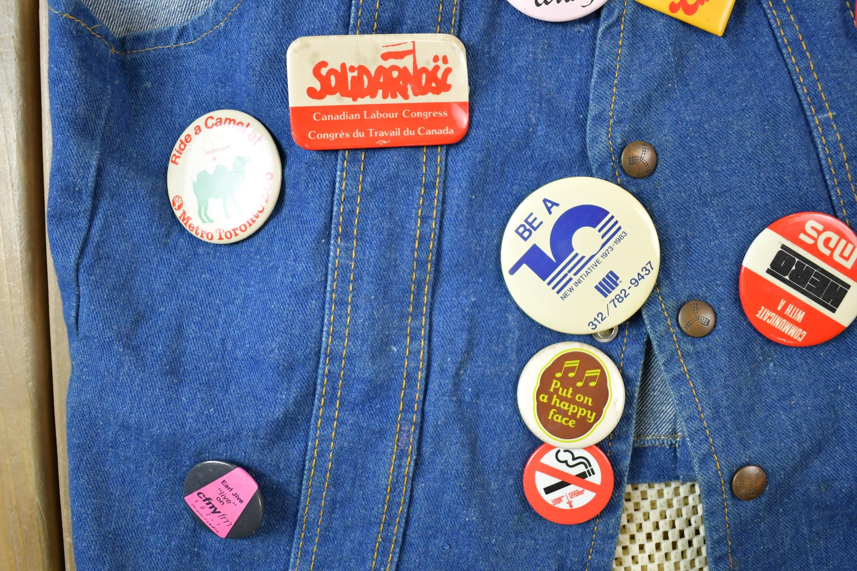 Vintage 1990s Custom Jean Jacket Button Vest Men's S - Image 6