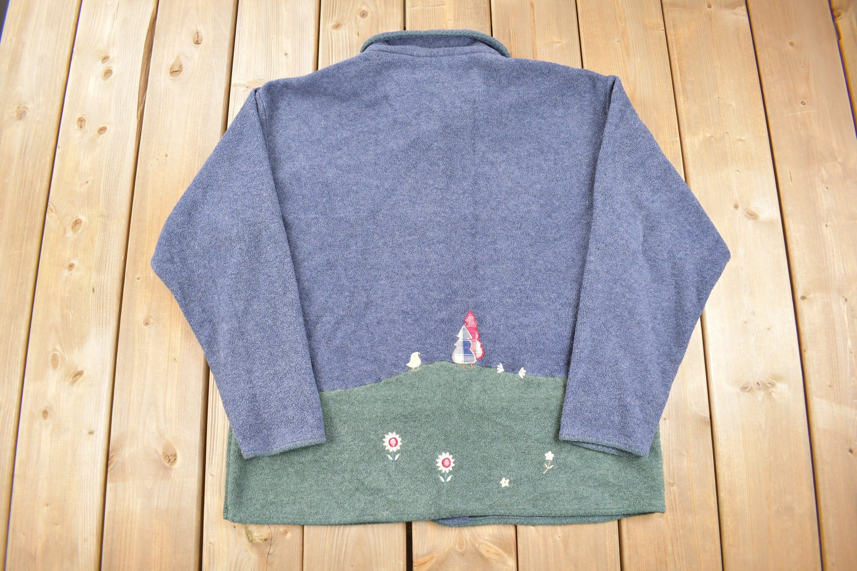 Vintage 1990s Cute Button Up Sweater Women's XL - Image 3
