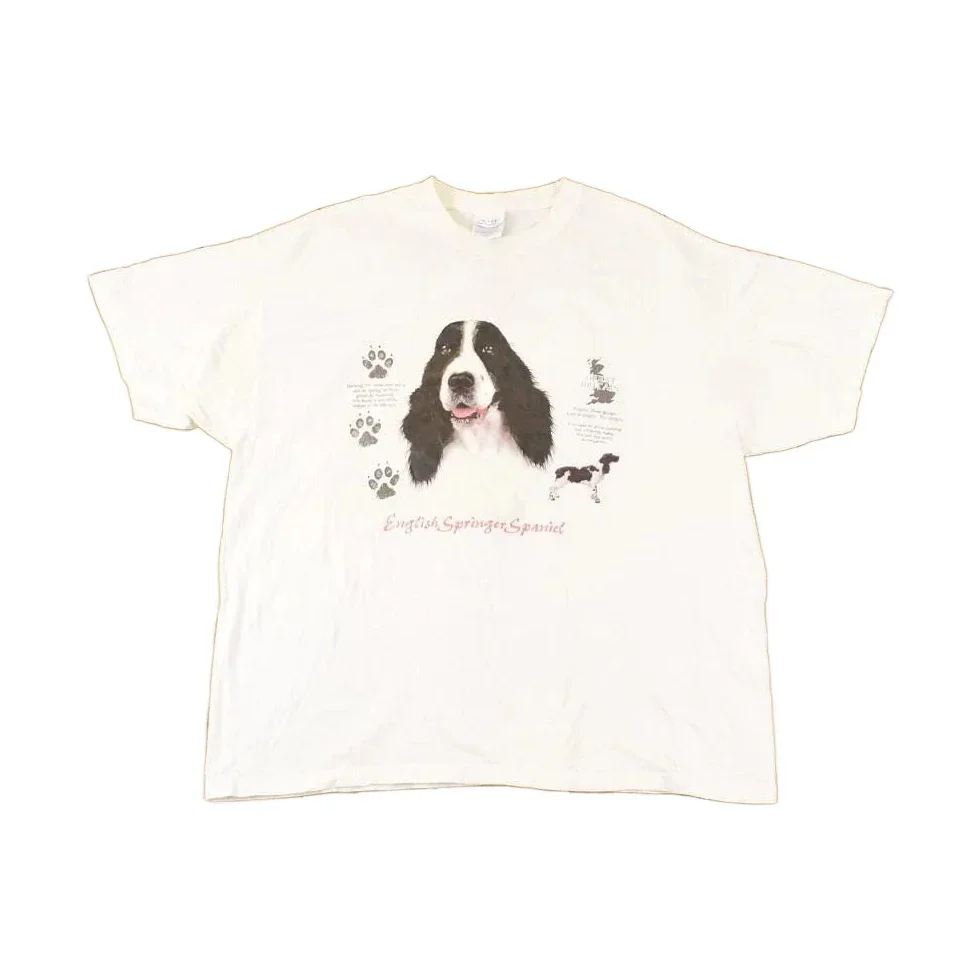 Vintage 1990s Cute Cocker Spaniel Dog Souvenir Travel T-Shirt Men's XL