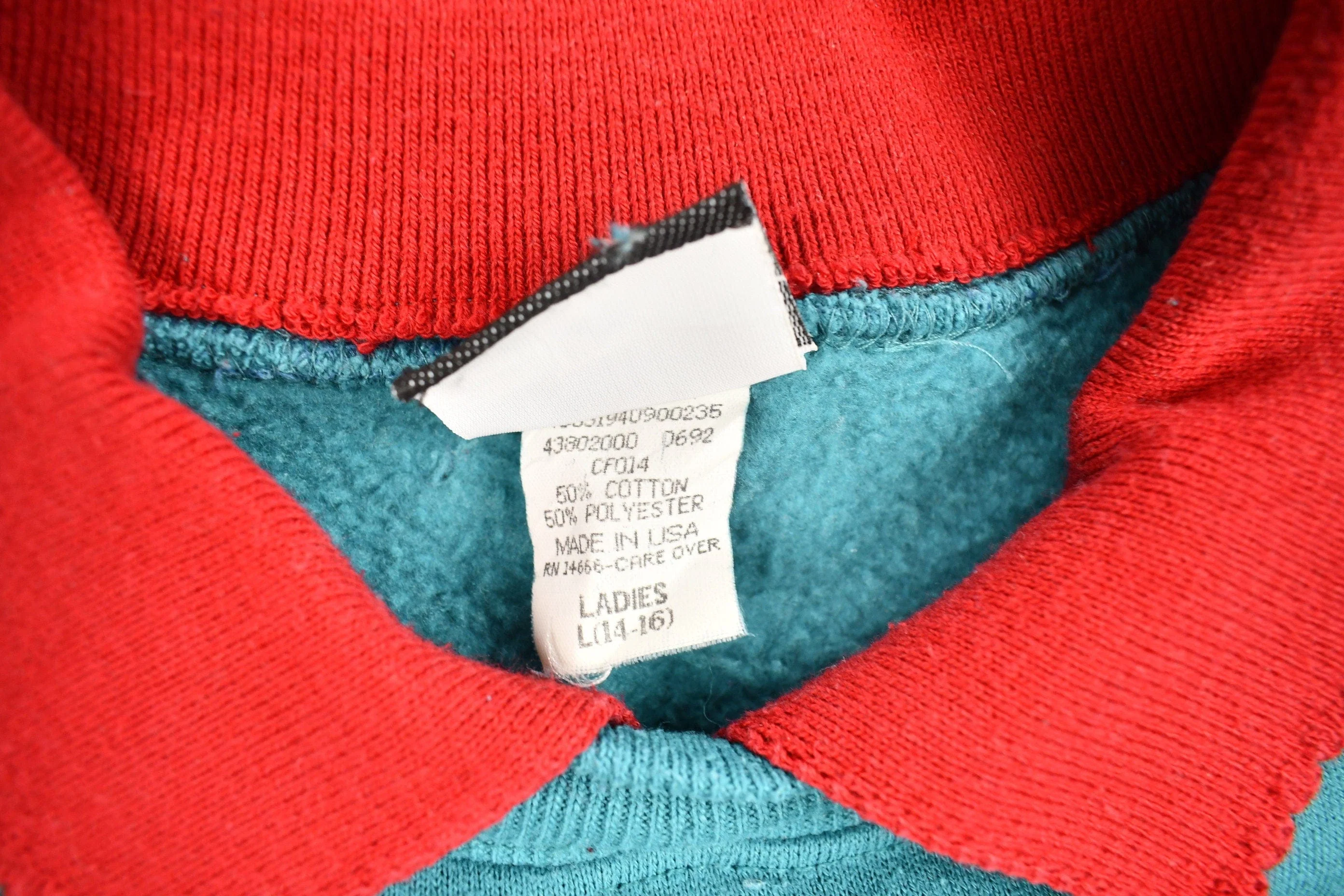 Vintage 1990s Cute Collared Crewneck Sweater Women's L - Image 5