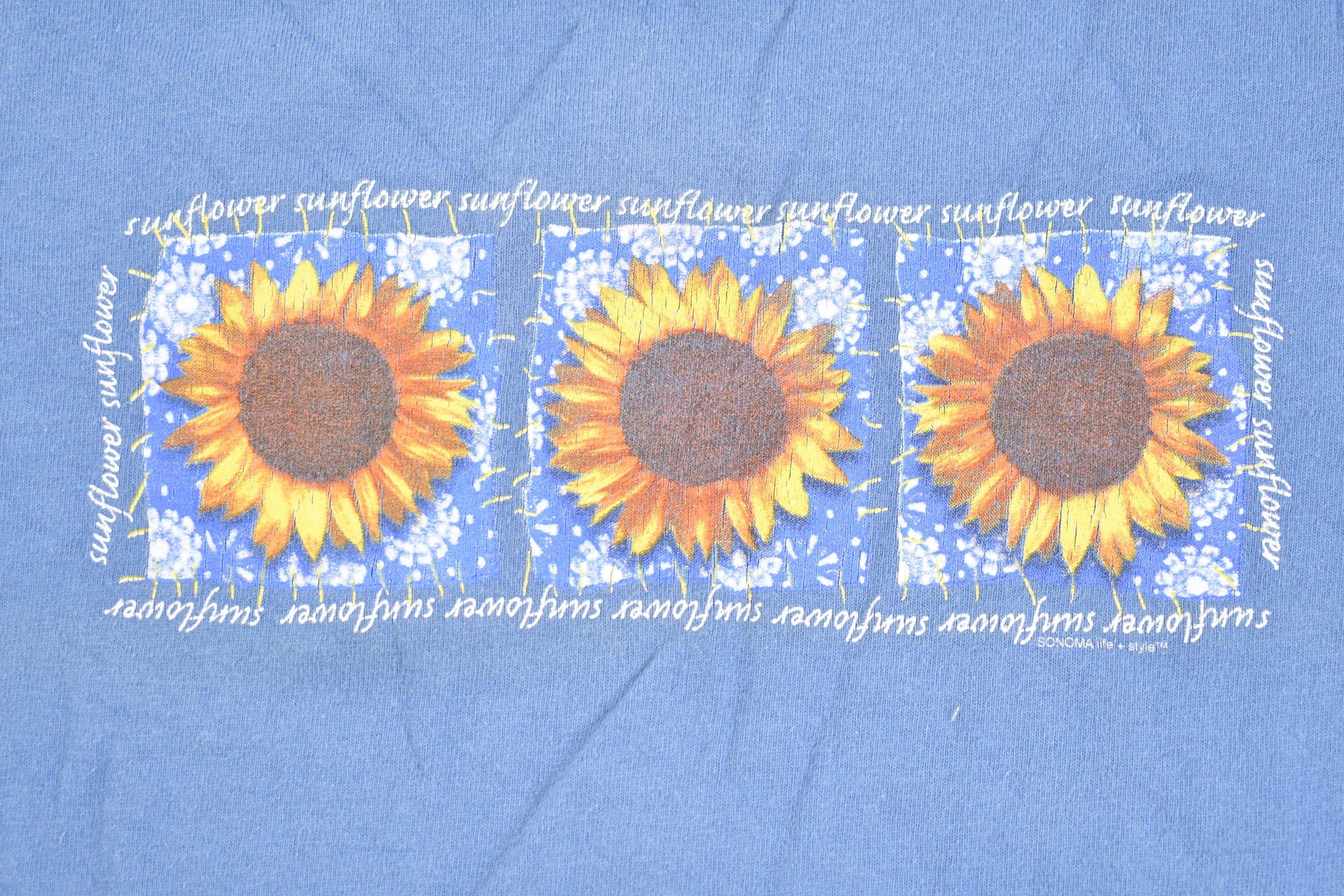 Vintage 1990's Cute Flower Long Sleeve T-Shirt Men's Medium - Image 3