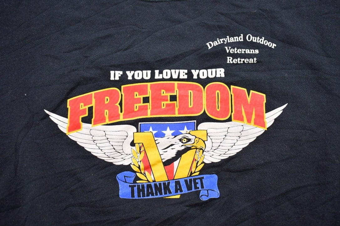 Vintage 1990s Dairyland Outdoor Veterans Retreat Crewneck Sweatshirt Men's 2XL - Image 5