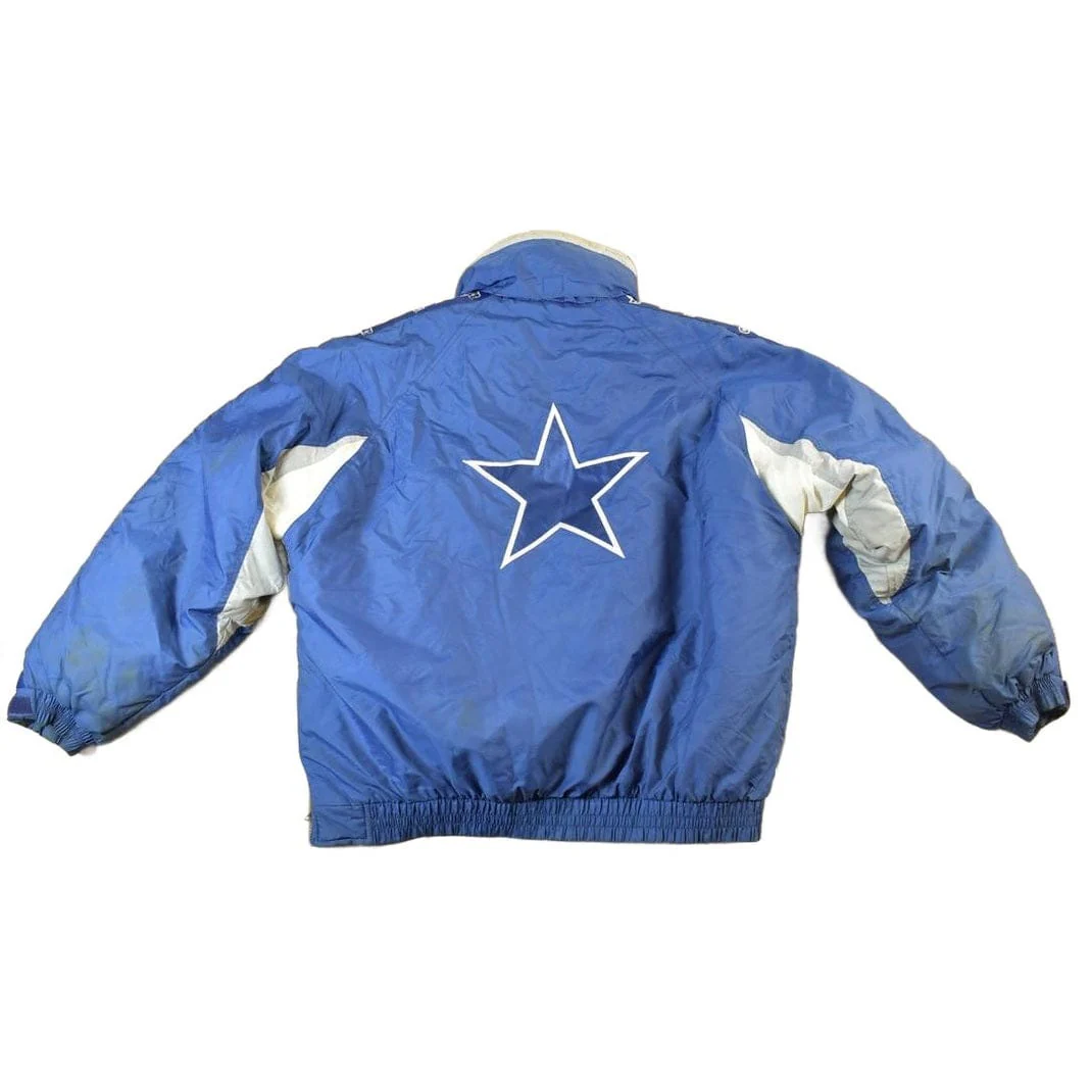 Vintage 1990s Dallas Cowboys Game Day NFL Football Pullover Jacket Men's XL - Image 2