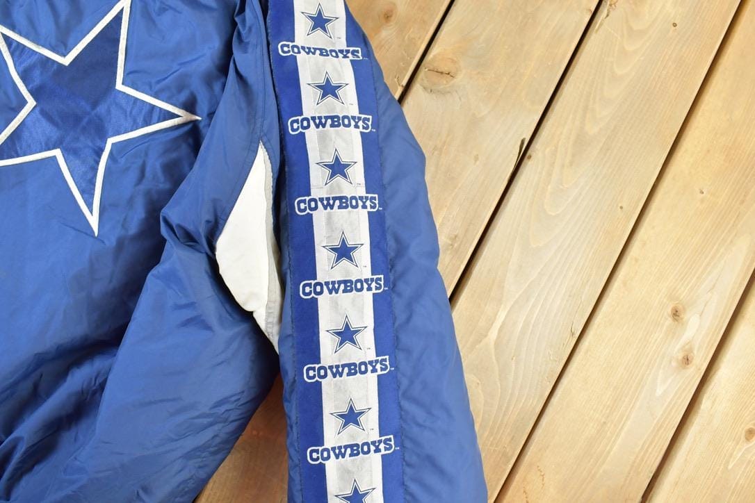 Vintage 1990s Dallas Cowboys Game Day NFL Football Pullover Jacket Men's XL - Image 4