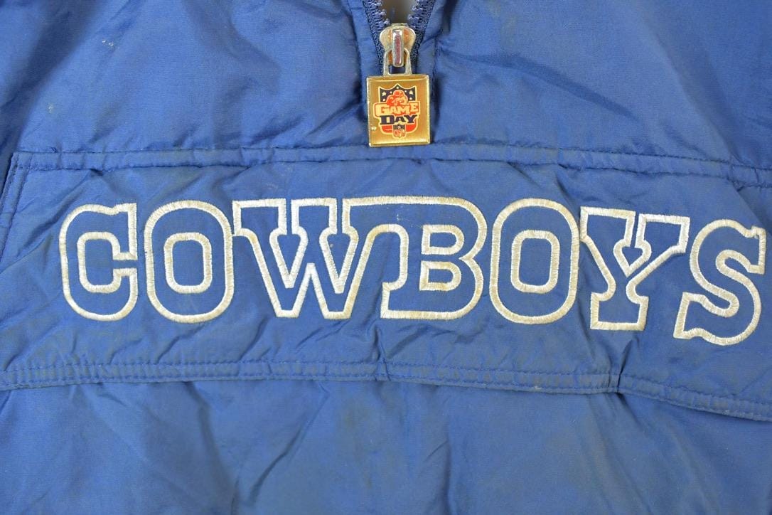 Vintage 1990s Dallas Cowboys Game Day NFL Football Pullover Jacket Men's XL - Image 5
