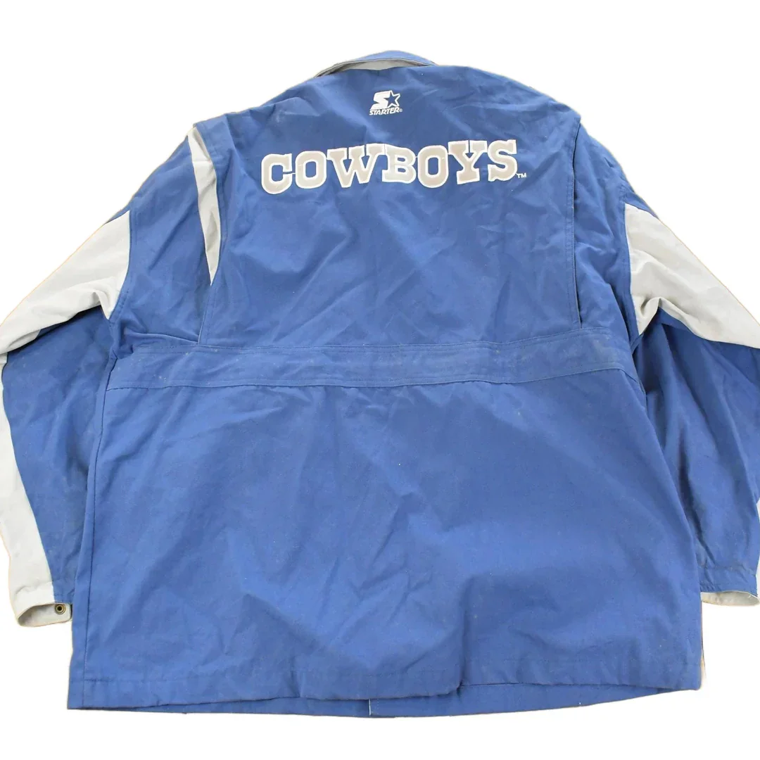 Vintage 1990s Dallas Cowboys Starter NFL Windbreaker Jacket Men's Large - Image 2