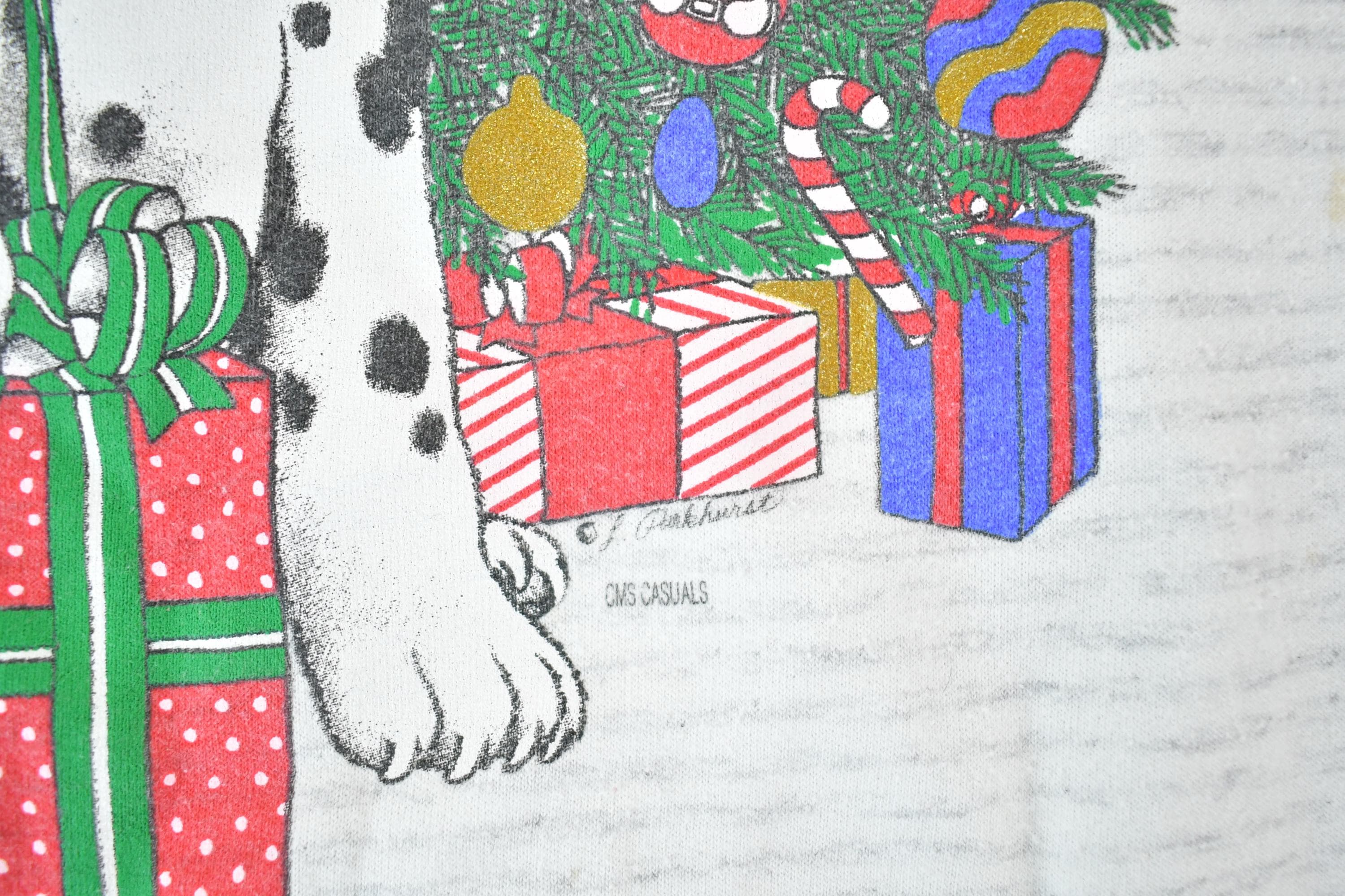 Vintage 1990s Dalmatian Christmas Sweater Night Dress Womens XL - Image 4
