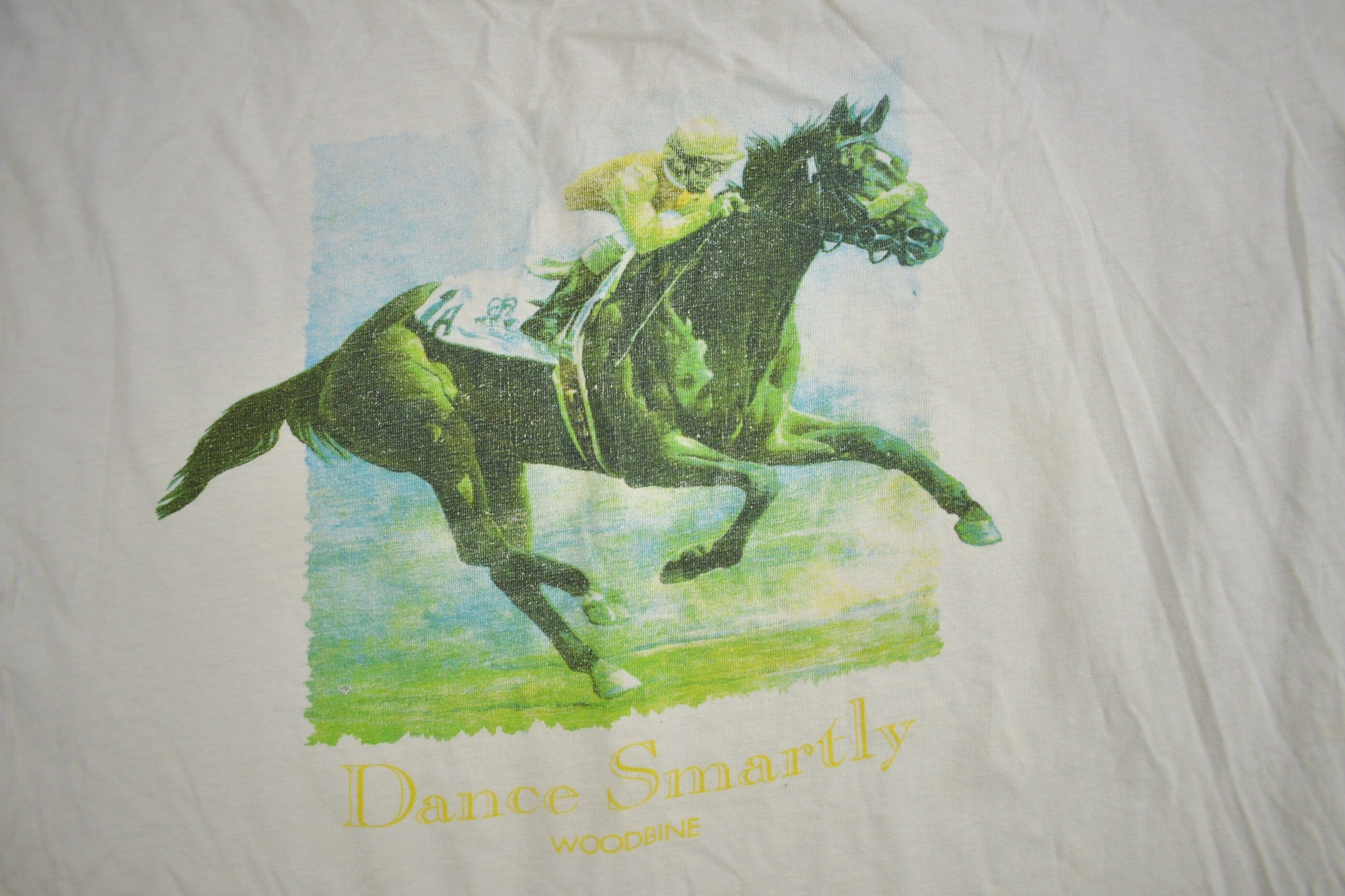 Vintage 1990s Dance Smartly Woodbine Horse Racing Graphic T Shirt Men's XL - Image 3