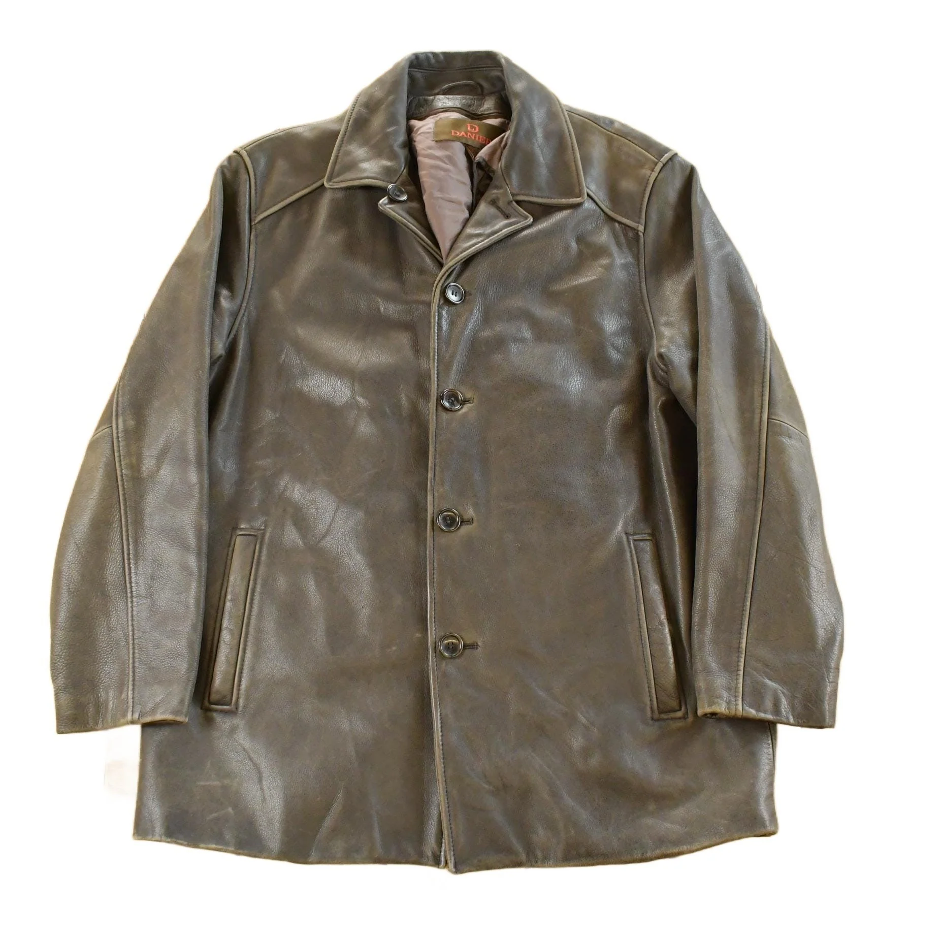 Vintage 1990s Danier Brown Leather Jacket Men's Large