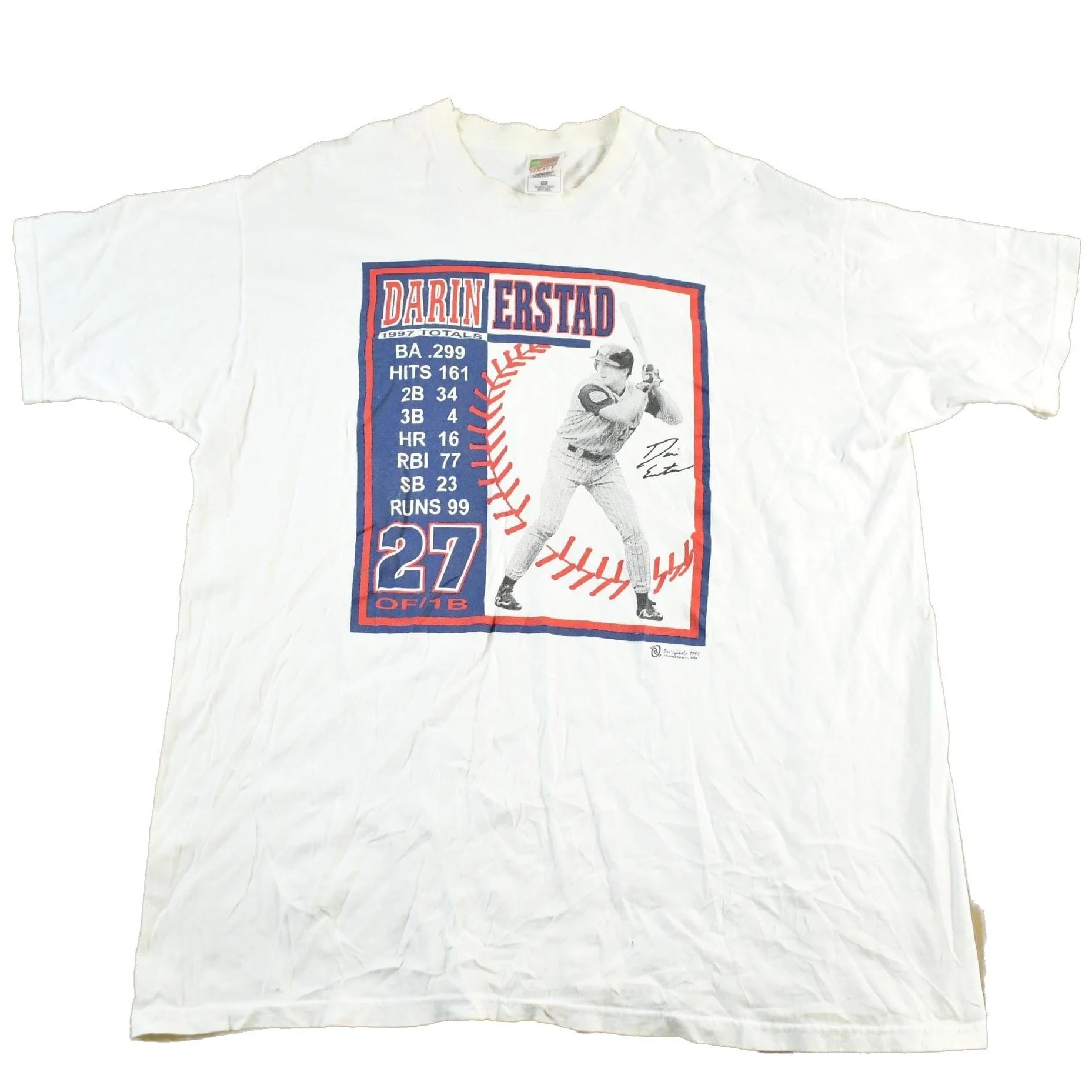Vintage 1990s Darin Erstad Anaheim Angels MLB Baseball T-Shirt Men's 2XL
