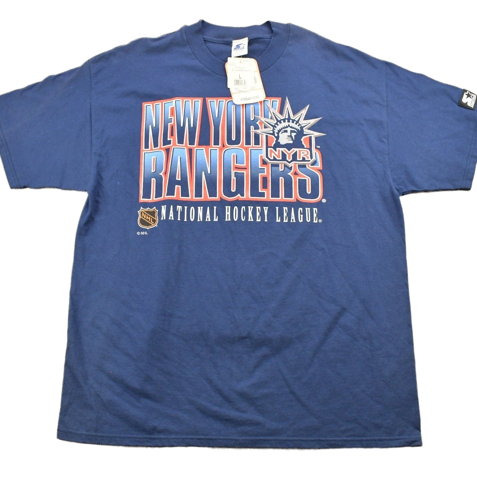 Vintage 1990s Deadstock New York Rangers NHL Starter T-Shirt Men's Large