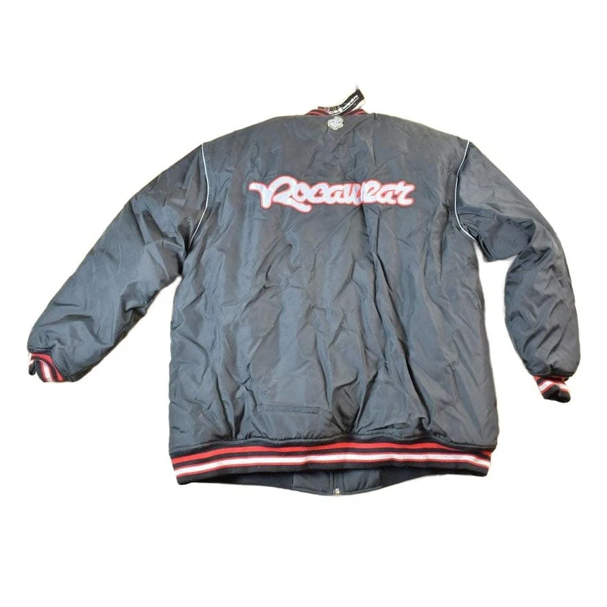 Vintage 1990s Deadstock Rocawear Embroidered Snap Button Hip Hop Satin Jacket