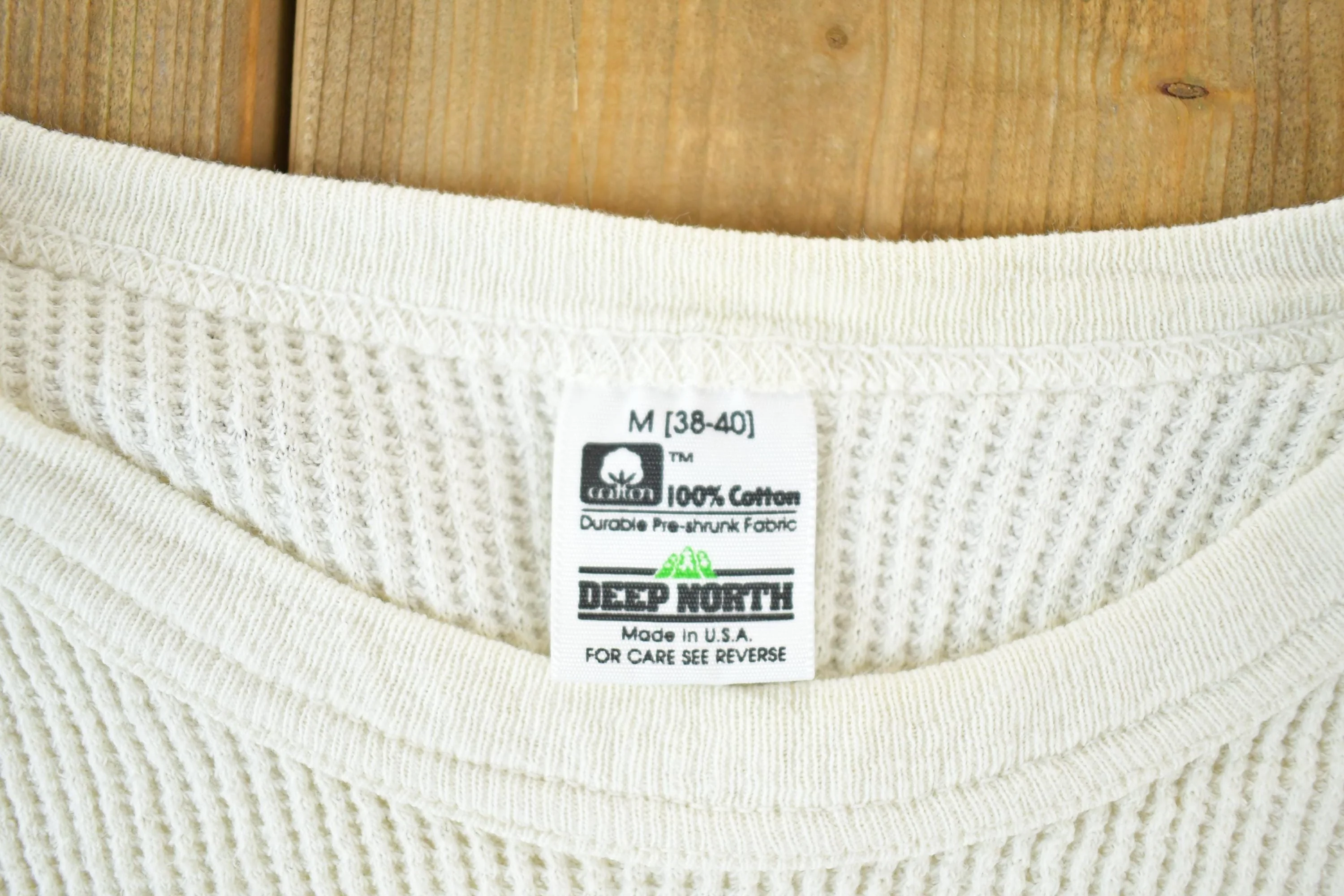Vintage 1990s Deep North Thermal Knit Crewneck Undershirt Mens M - Image 4