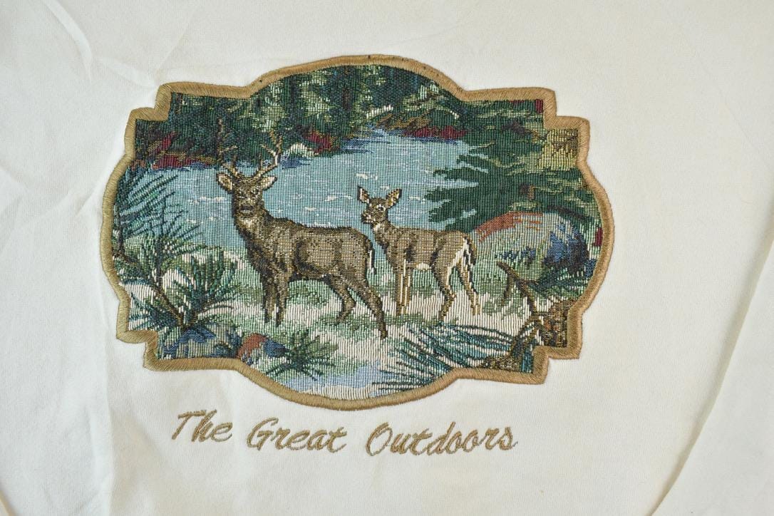 Vintage 1990s Deers The Great Outdoors Crewneck Sweatshirt Men's XL - Image 3