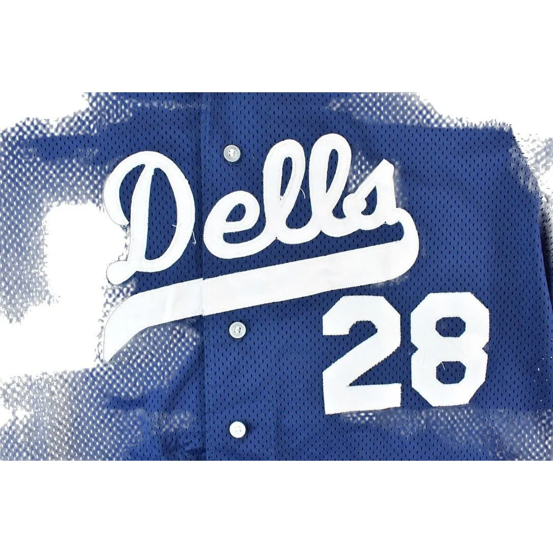 Vintage 1990s Dells Embroidered Navy Baseball Jersey Men's XL - Image 2