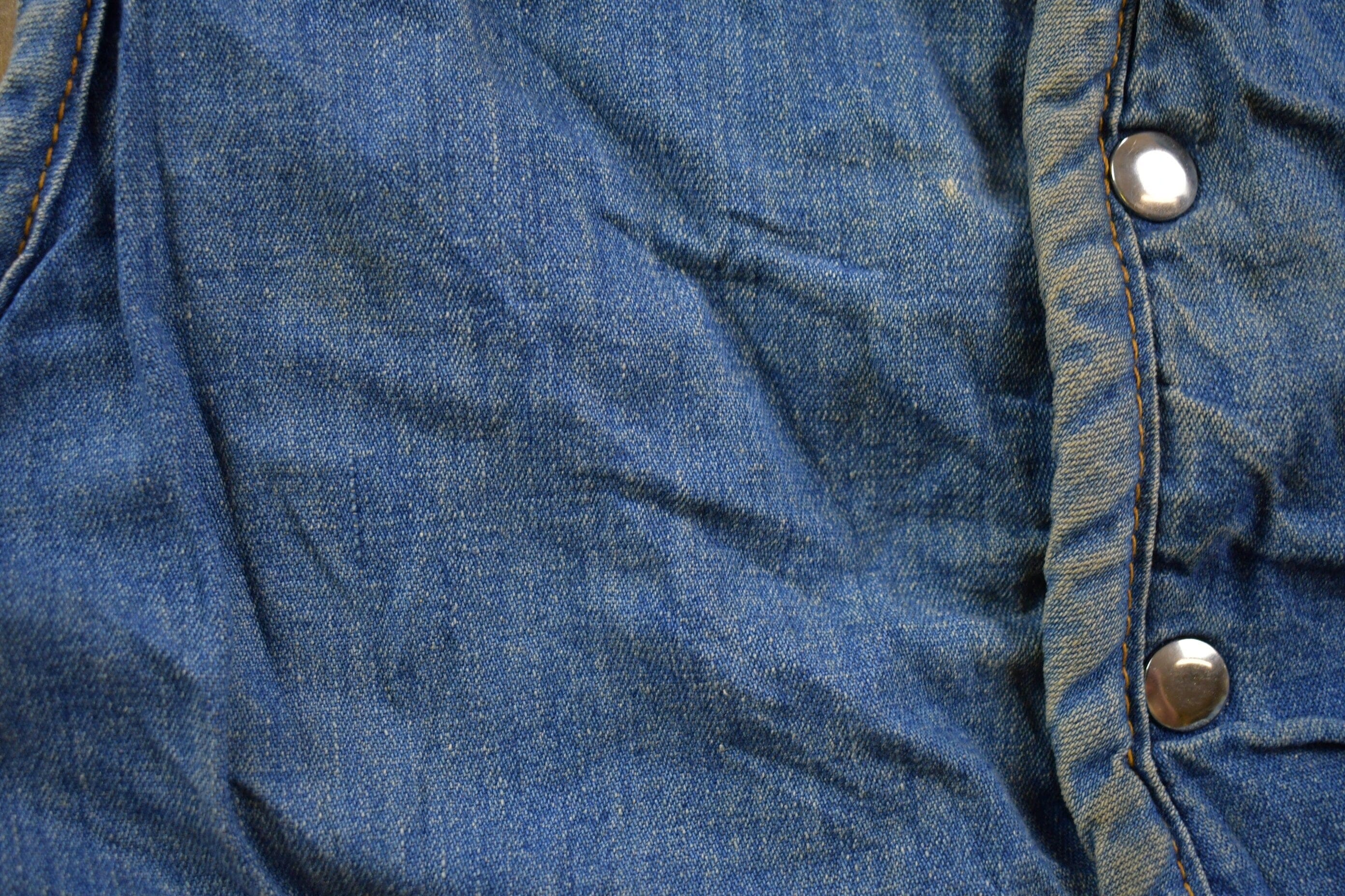 Vintage 1990s Denim Jean Sherpa Lined Vest Men's Small - Image 6
