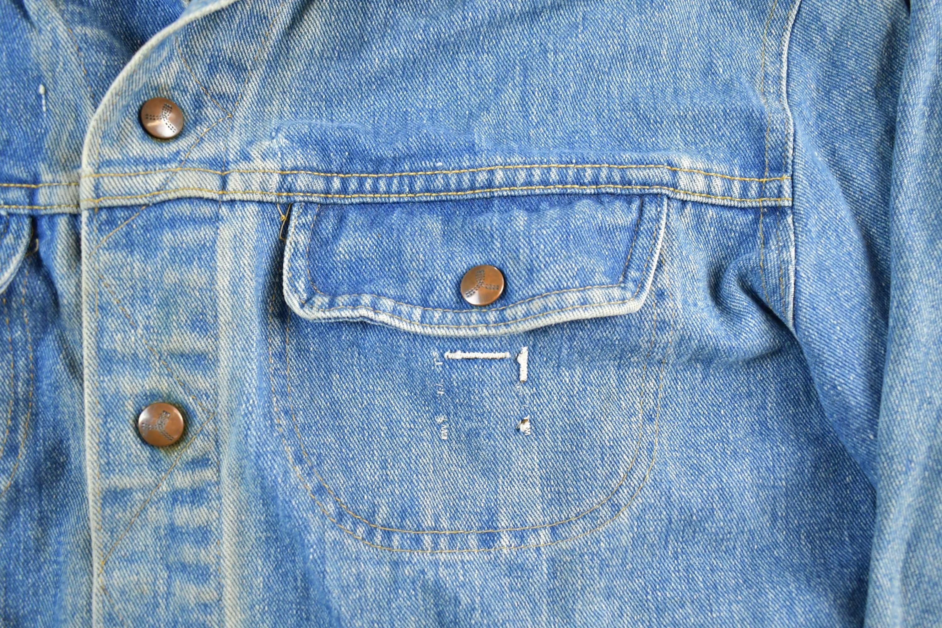 Vintage 1990s Denim Jean Trucker Jacket Men's Large - Image 4