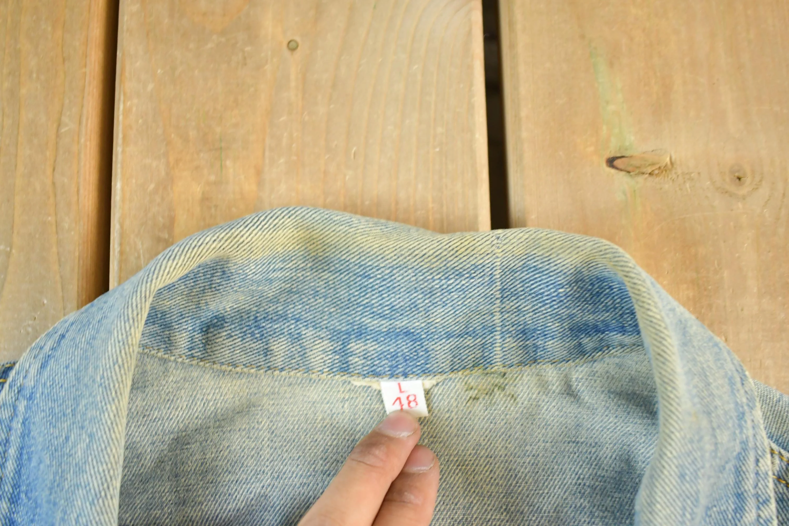 Vintage 1990s Denim Jean Trucker Jacket Men's Large - Image 5