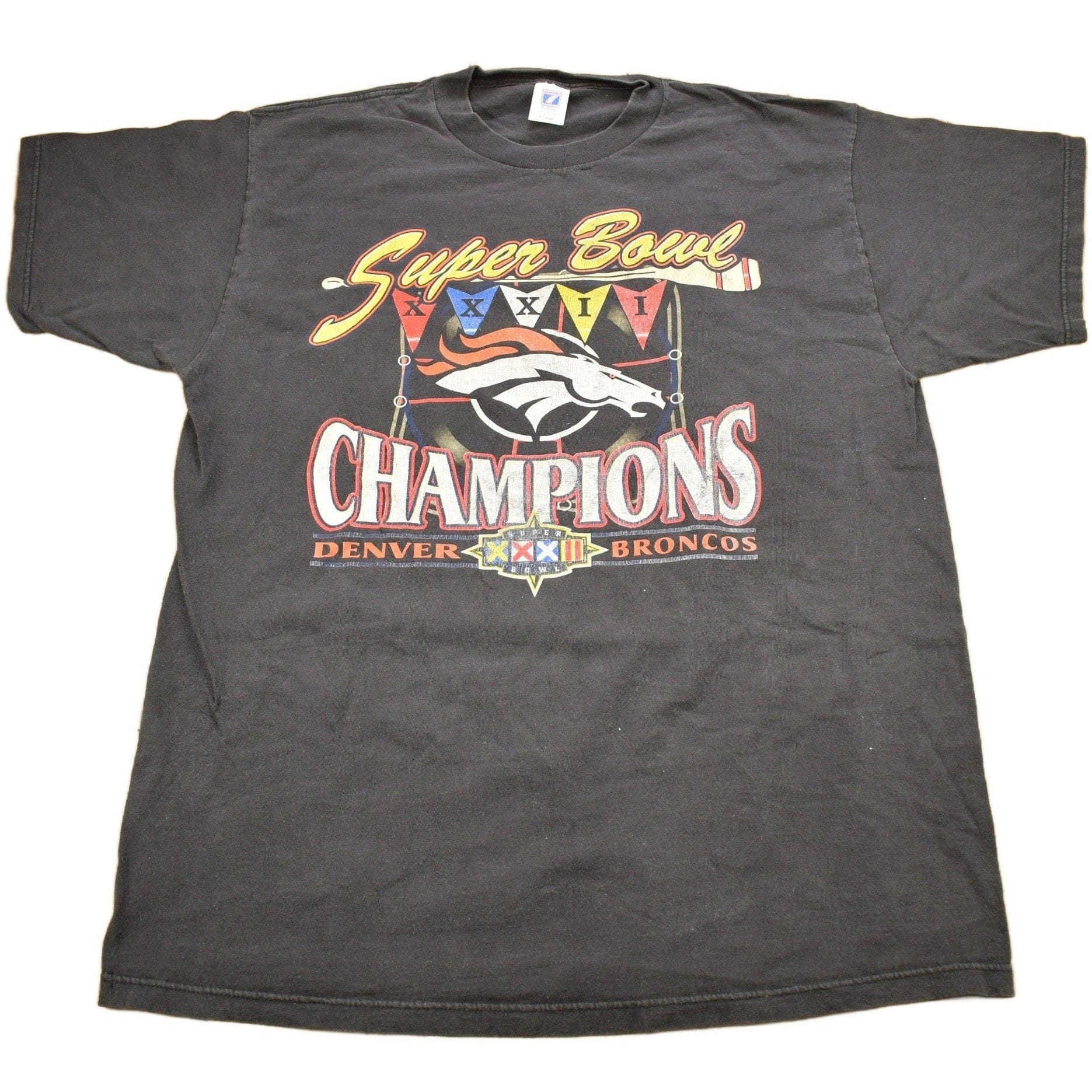 Vintage 1990s Denver Broncos Embroidered NFL Logo Athletic Graphic T-Shirt Men's XL