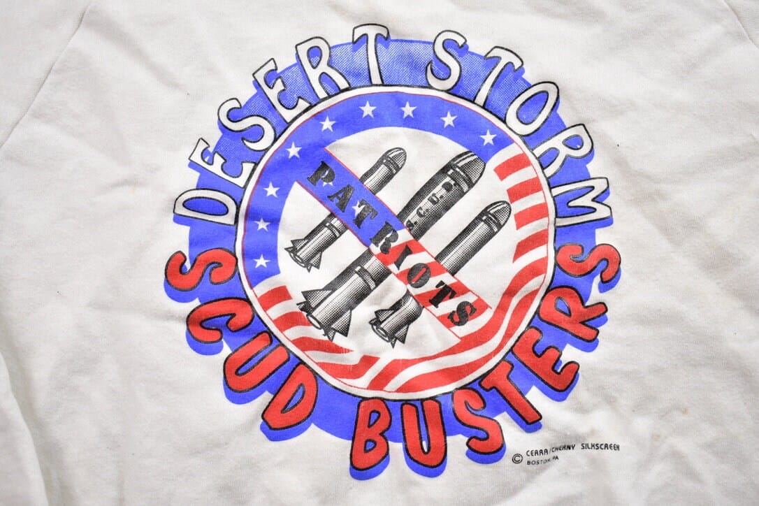 Vintage 1990s Desert Storm Scud Busters Military Crewneck Sweatshirt - Image 5