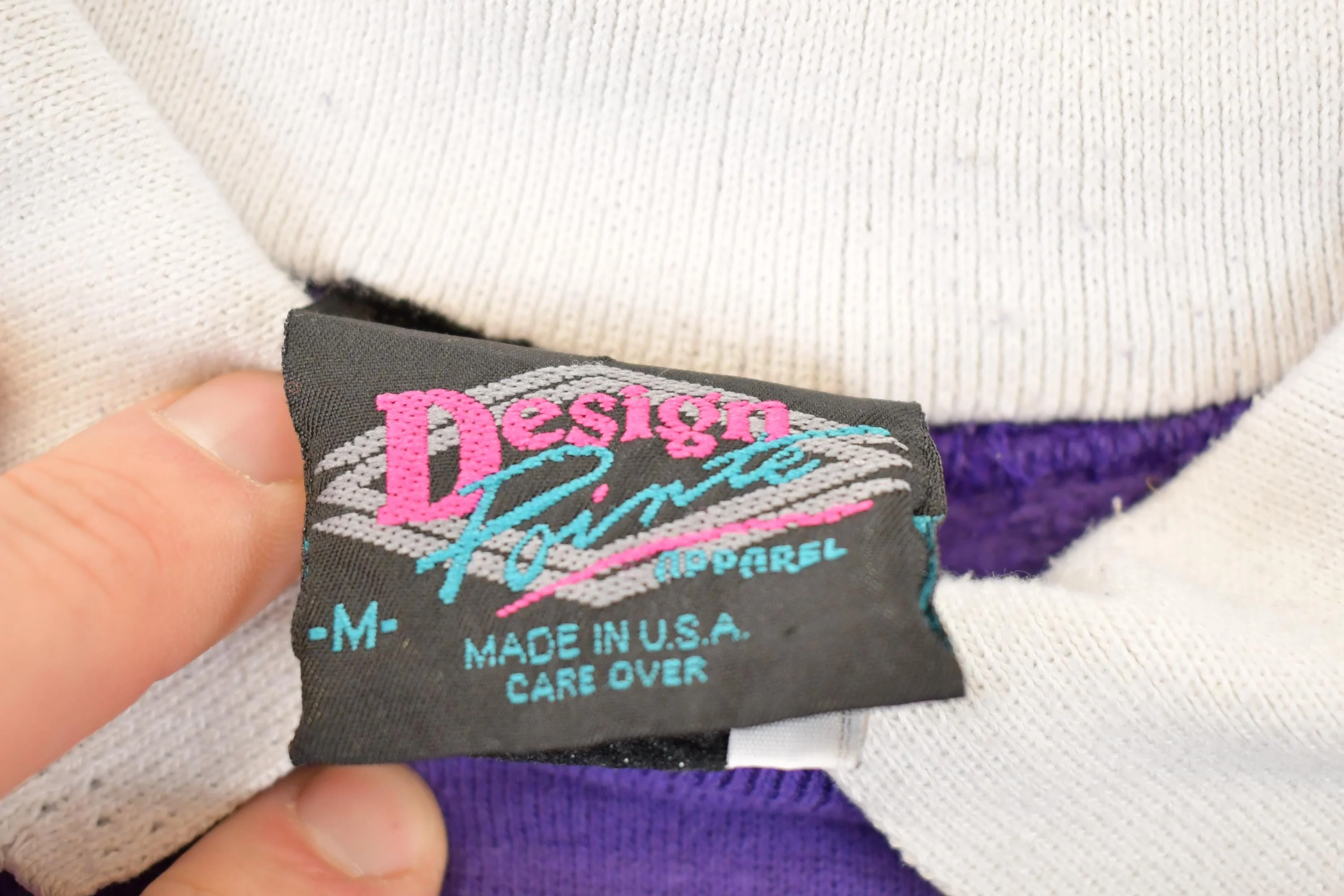 Vintage 1990s Design Pointe Floral Collared Graphic Print Crewneck Sweatshirt Women's M - Image 4