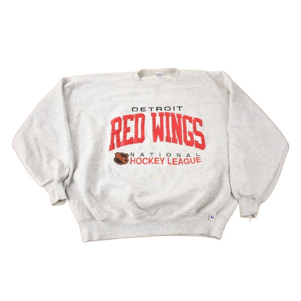 Vintage 1990s Detroit Red Wings NHL Embroidered Crewneck Sweatshirt Men's XL