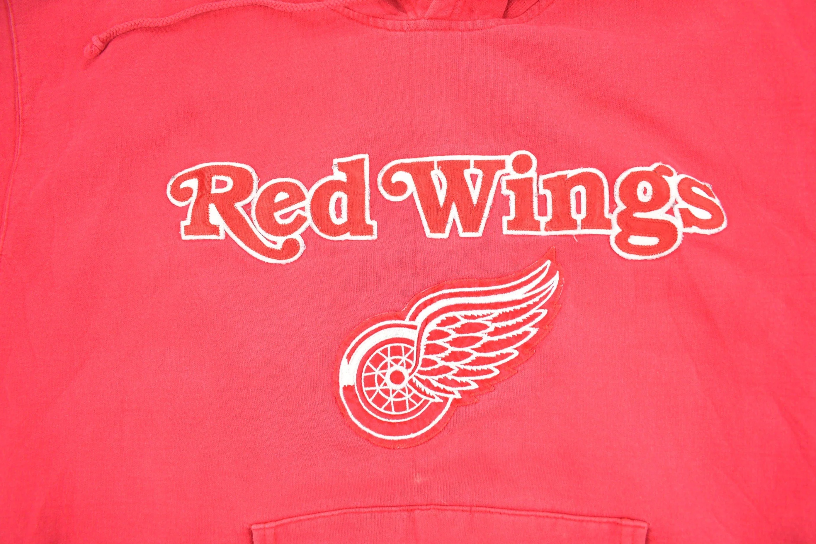 Vintage 1990s Detroit Red Wings NHL Embroidered Hoodie Men's XL - Image 3