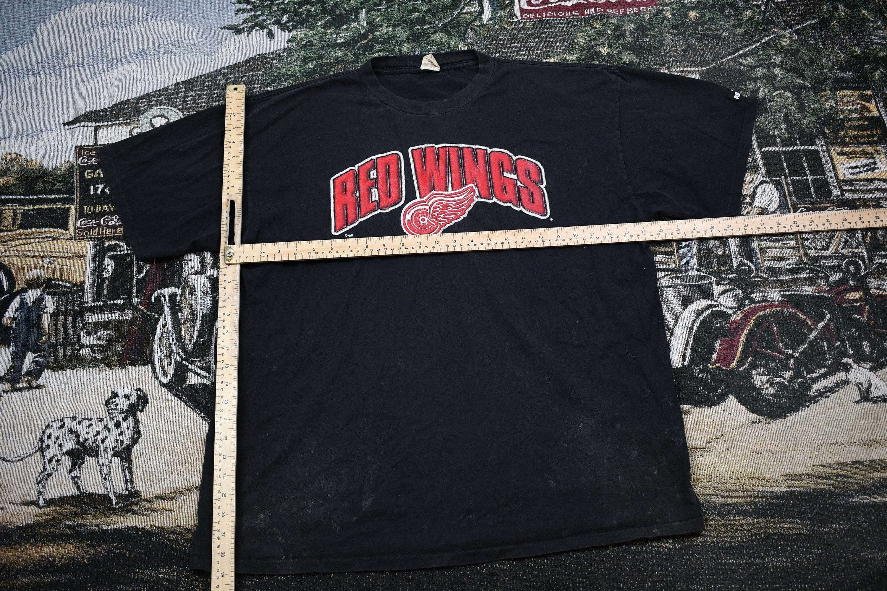 Vintage 1990s Detroit Red Wings NHL Graphic T Shirt Men's XL - Image 7