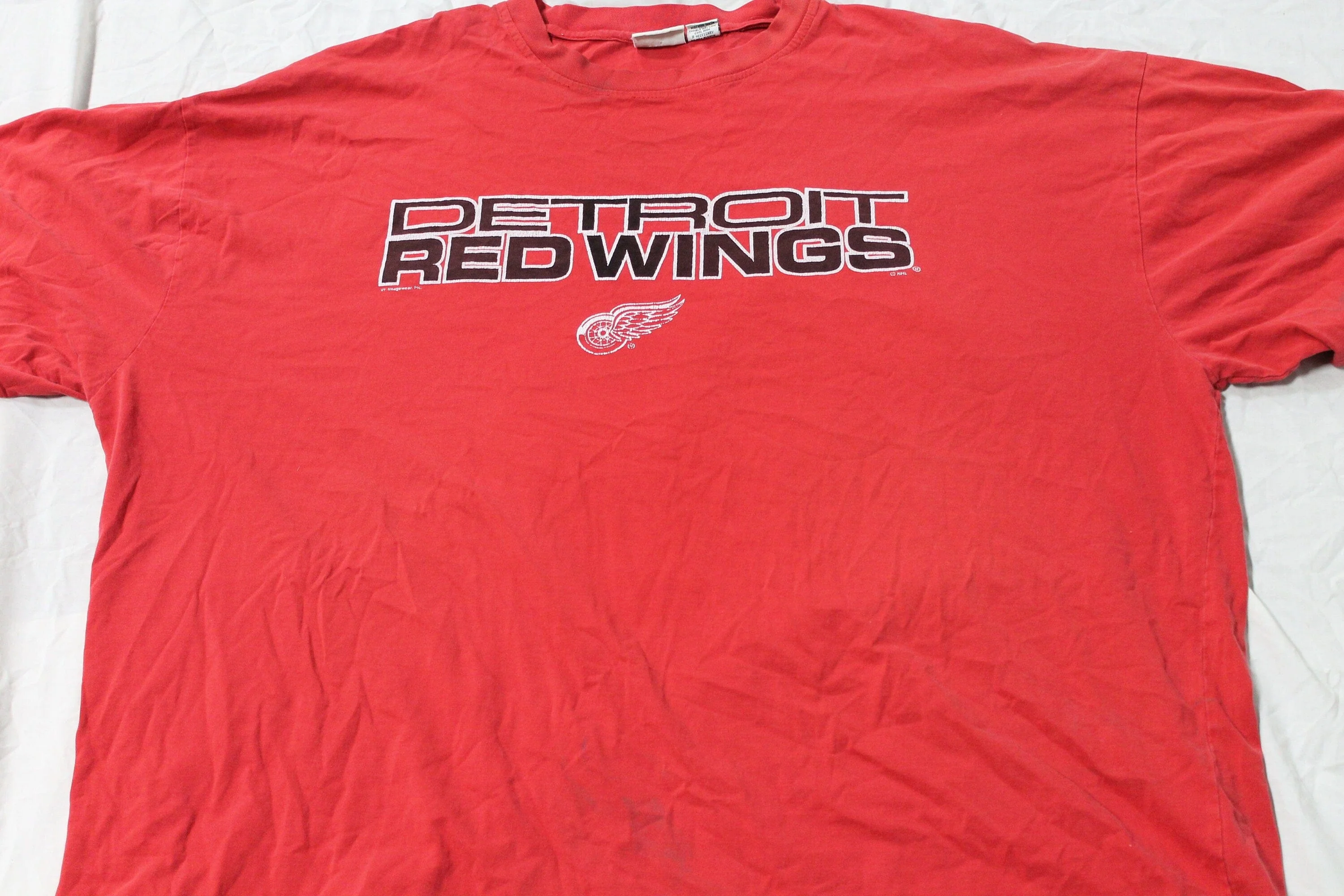 Vintage 1990s Detroit Red Wings NHL Hockey Graphic T Shirt Men's 4XL - Image 4