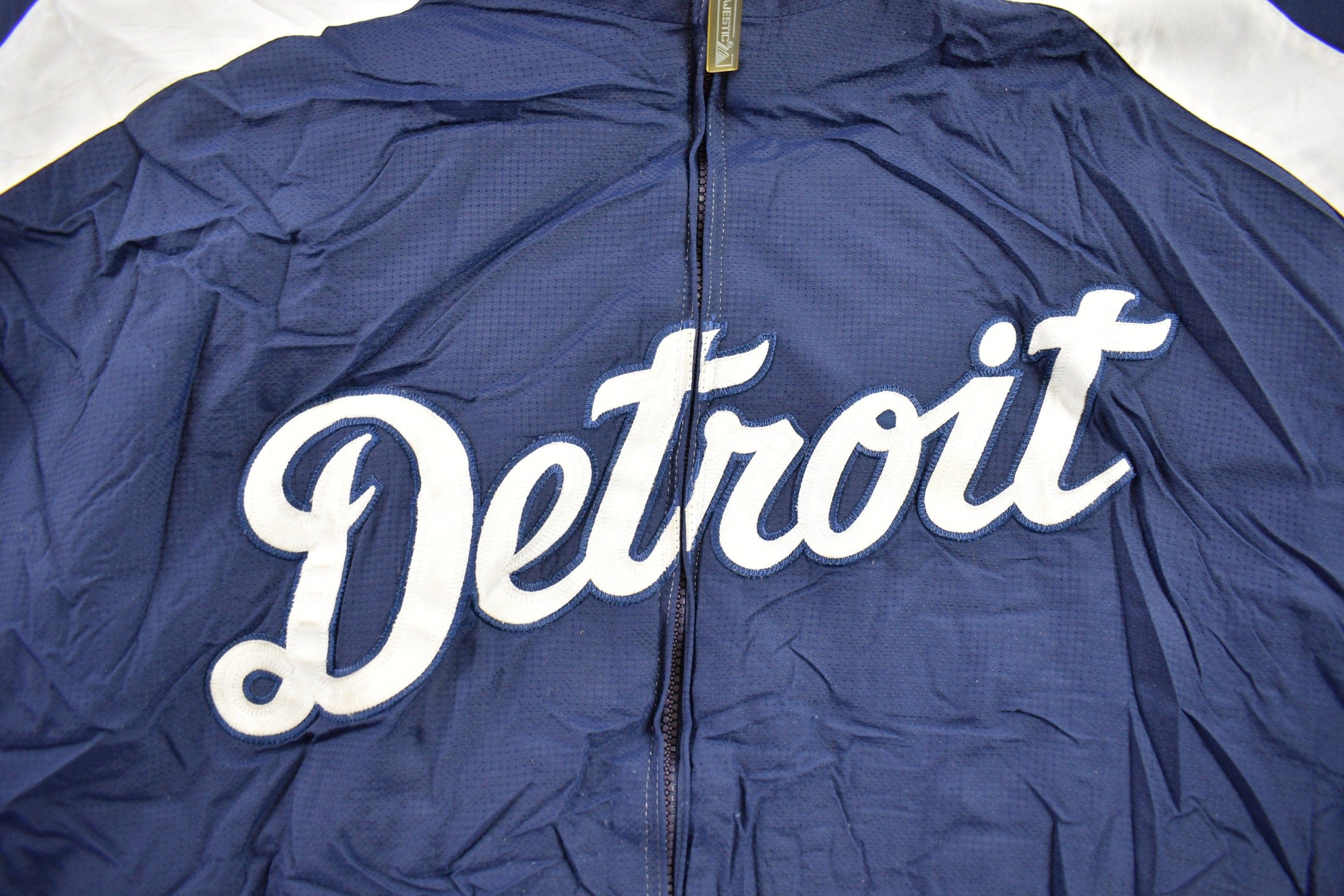 Vintage 1990s Detroit Tigers MLB Windbreaker Warm Up Jacket Men's 3XL - Image 3