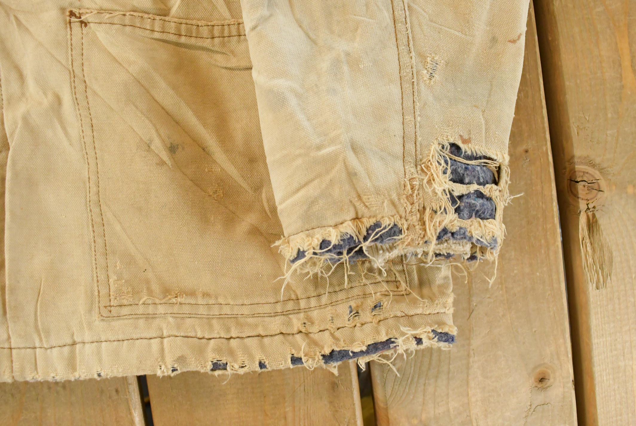 Vintage 1990s Dickies Blanket Lined Distressed Chore Jacket Men's Medium - Image 4