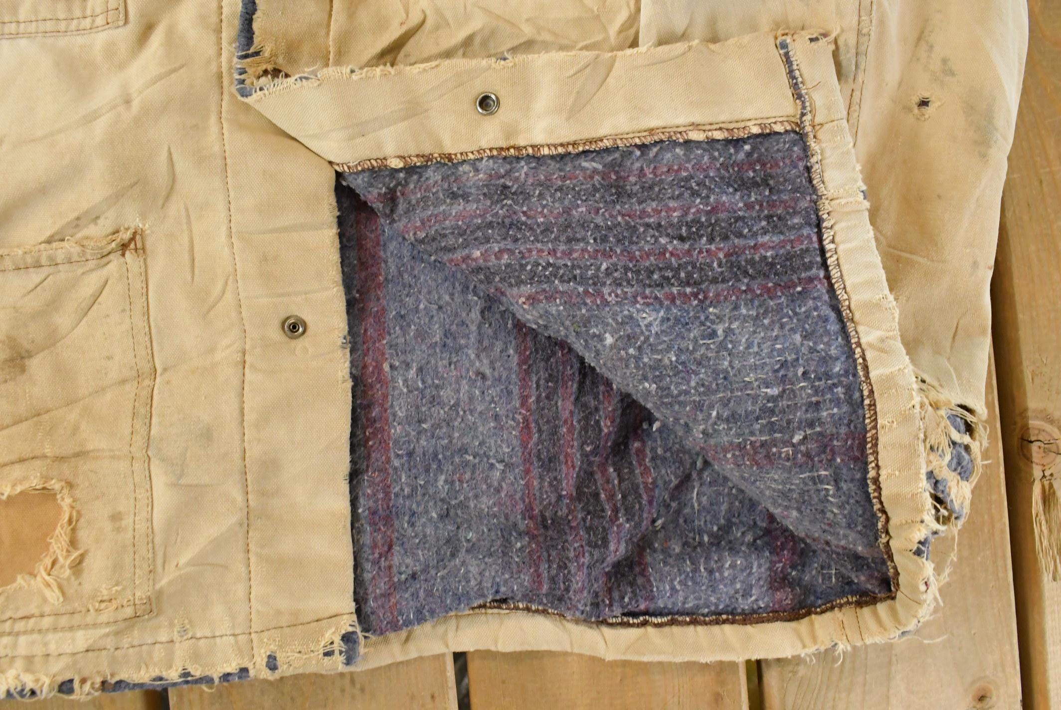 Vintage 1990s Dickies Blanket Lined Distressed Chore Jacket Men's Medium - Image 7