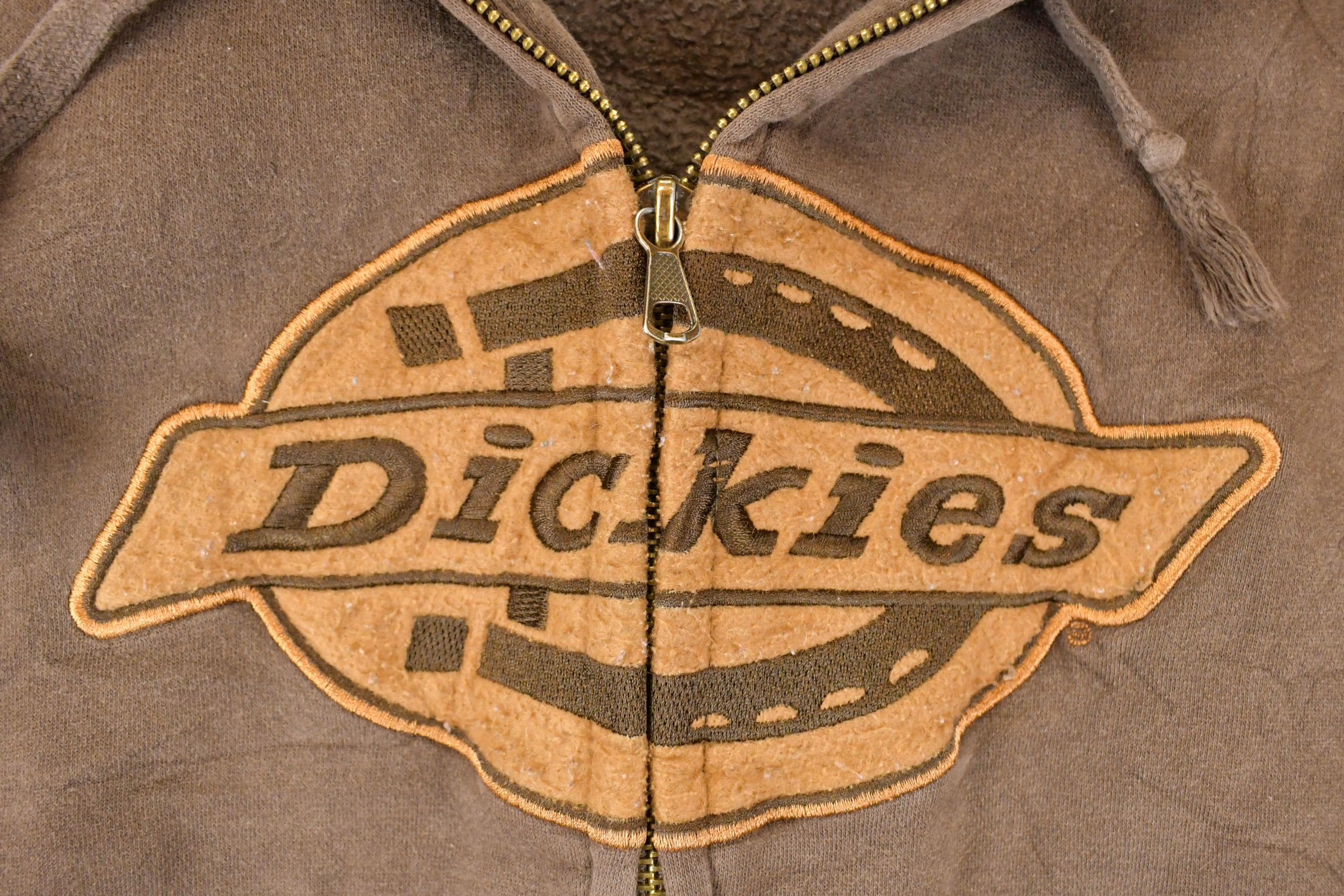 Vintage 1990s Dickies Full Zip Embroidered Sweatshirt Men's L - Image 3