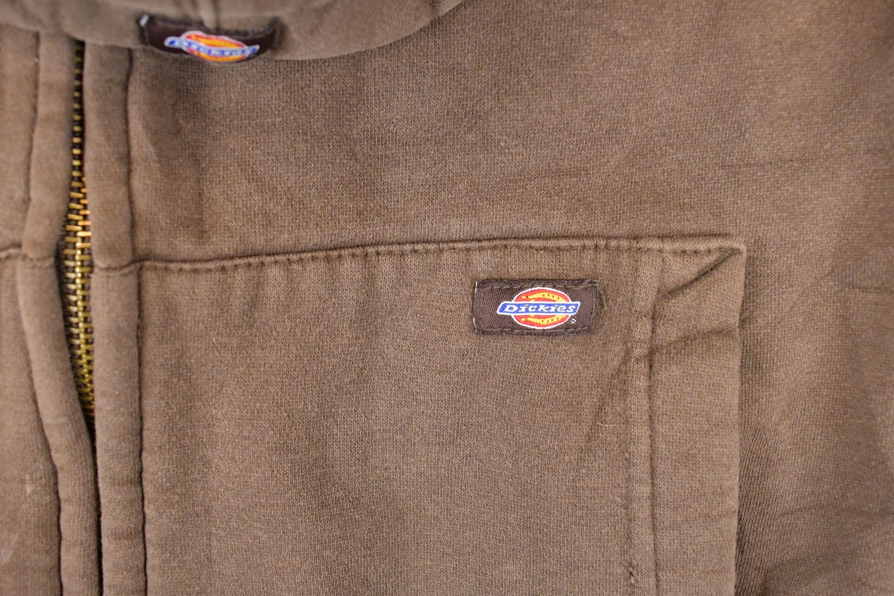 Vintage 1990s Dickies Full Zip Embroidered Sweatshirt Men's L - Image 4
